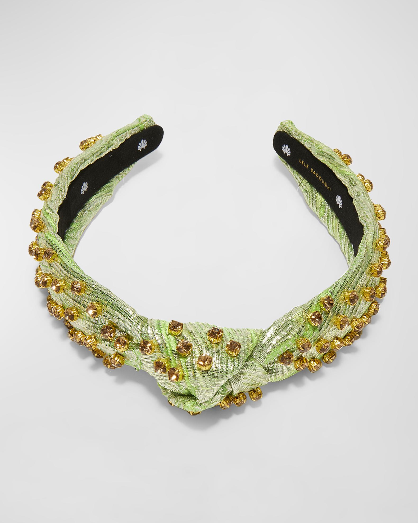 Lele Sadoughi Embellished Knotted Brocade Headband | Neiman  display picture 1