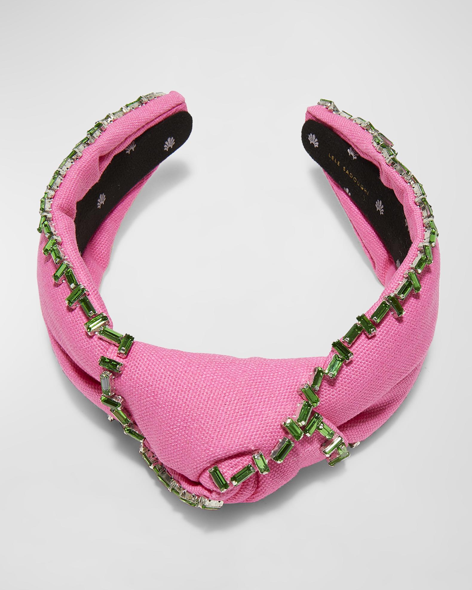 Lele Sadoughi Pink Headband with Blue Embellishments The LoveShackFancy x Lele Sadoughi Collab Just Gave This  main image 2