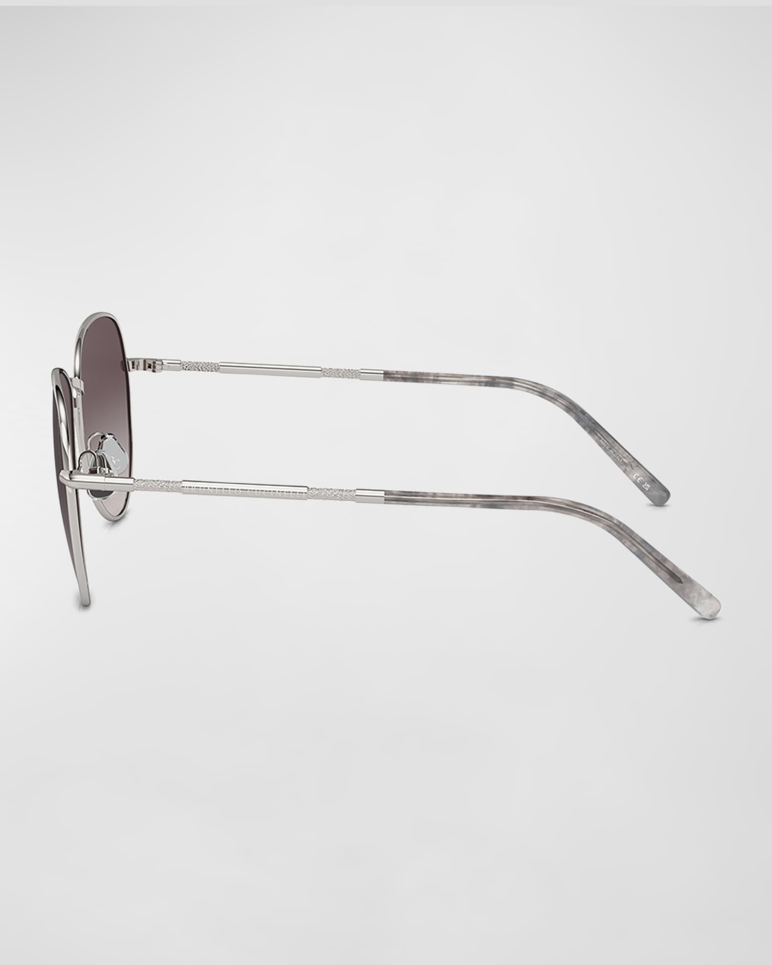Oversized Titanium & Plastic Aviator Sunglasses  1