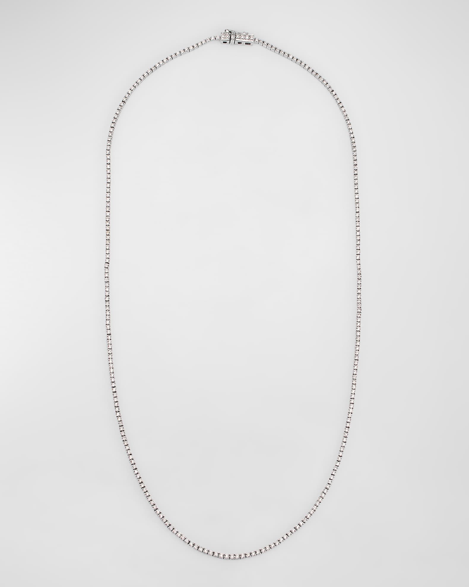 Diamond Skinny Tennis Necklace 0