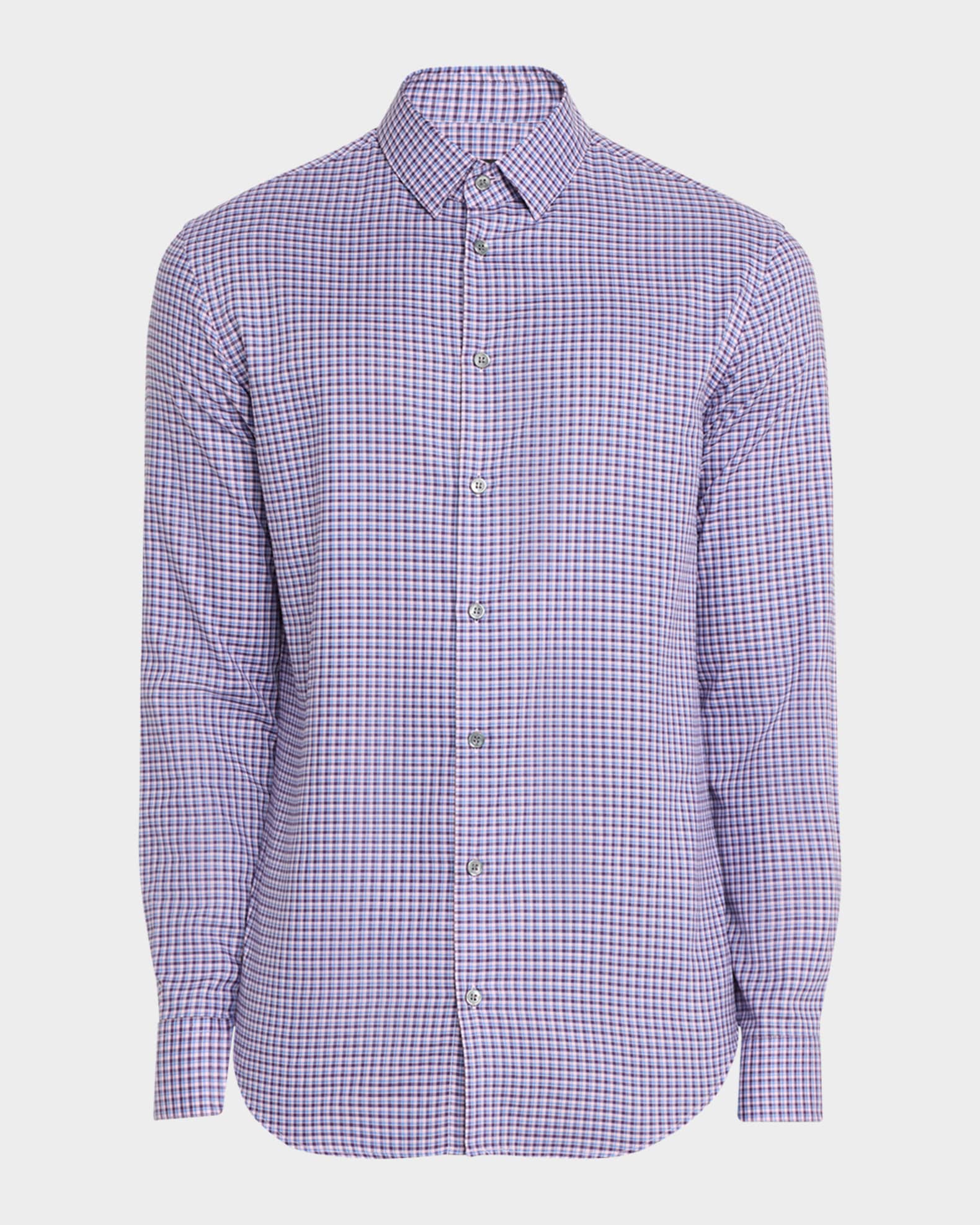最旬トレンドパンツ Giorgio Armani Men's Plaid Sport Shirt | Neiman Marcus トップス