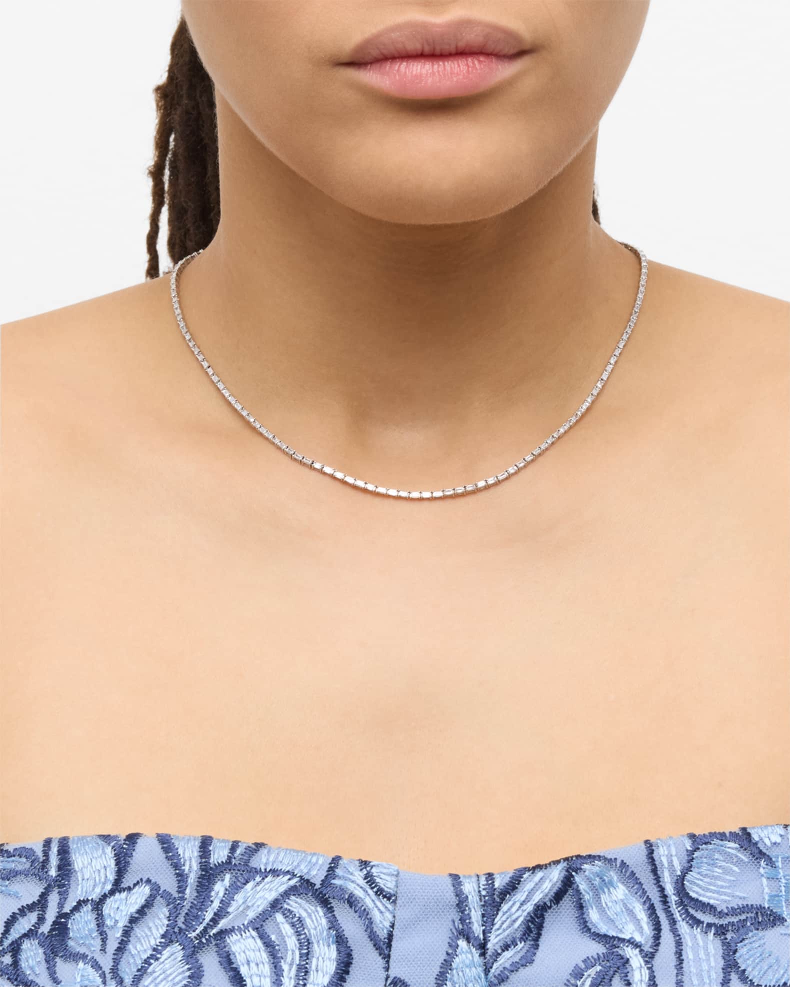 Baguette Diamond Tennis Necklace 1