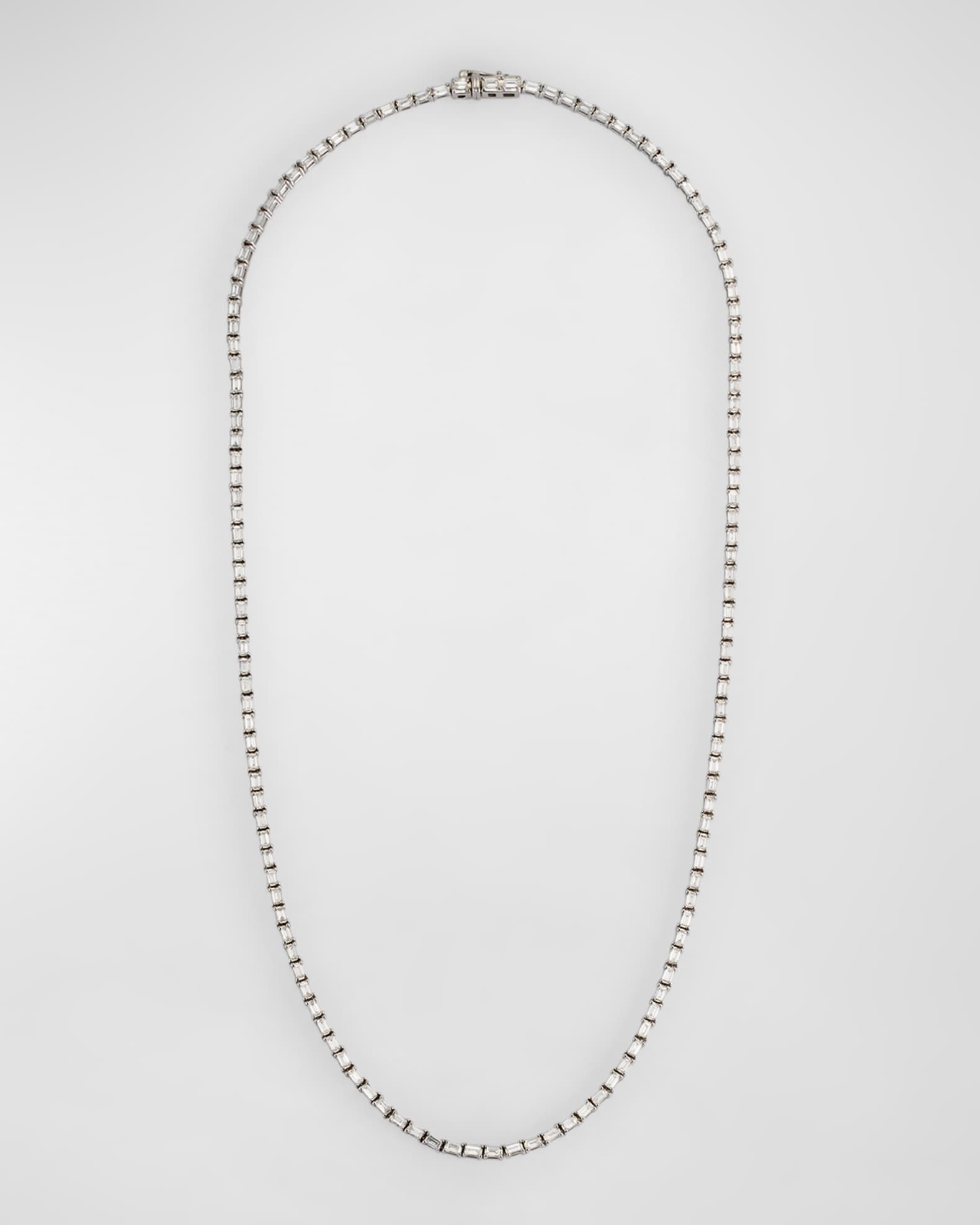 Baguette Diamond Tennis Necklace 0