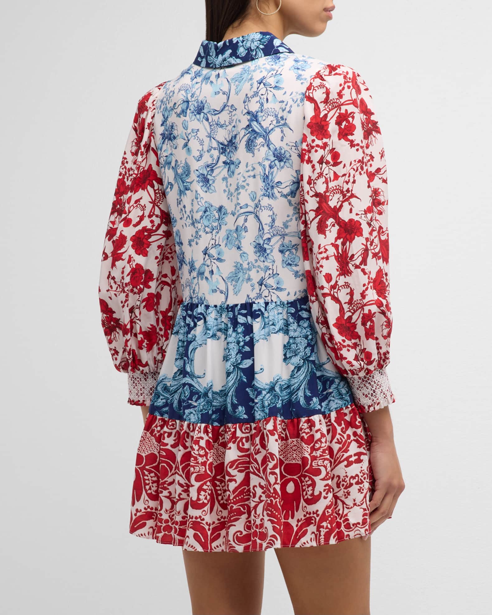 Paulie Tiered Blouson Sleeve Mini Dress
