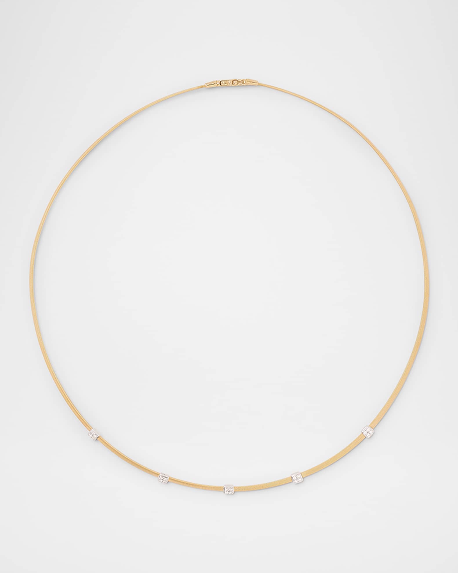18K Yellow Gold Pave Diamond Choker Necklace 0