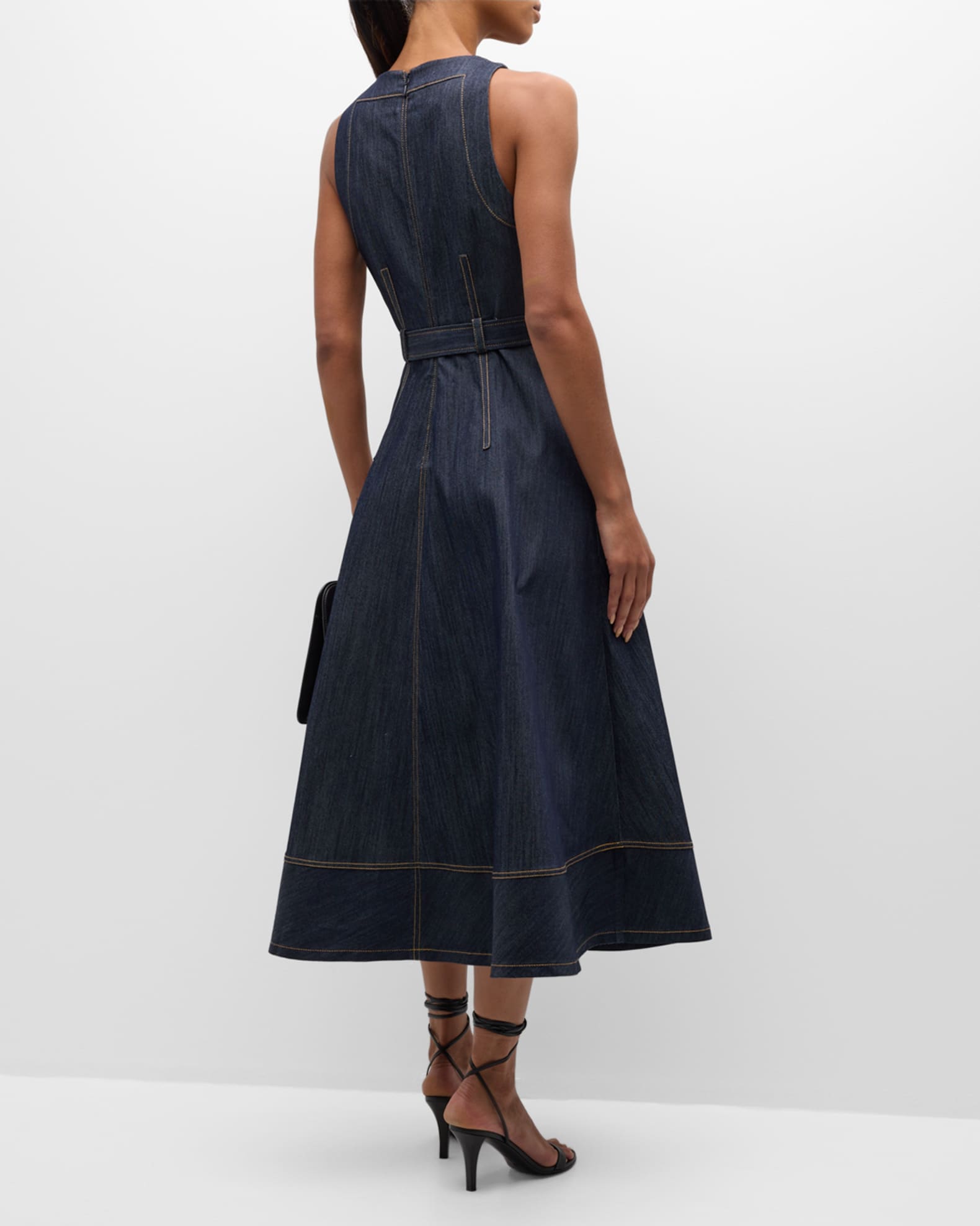 ファッション Denim Belted Lace herlipto ワンピース Dress ワンピース - ワンピース