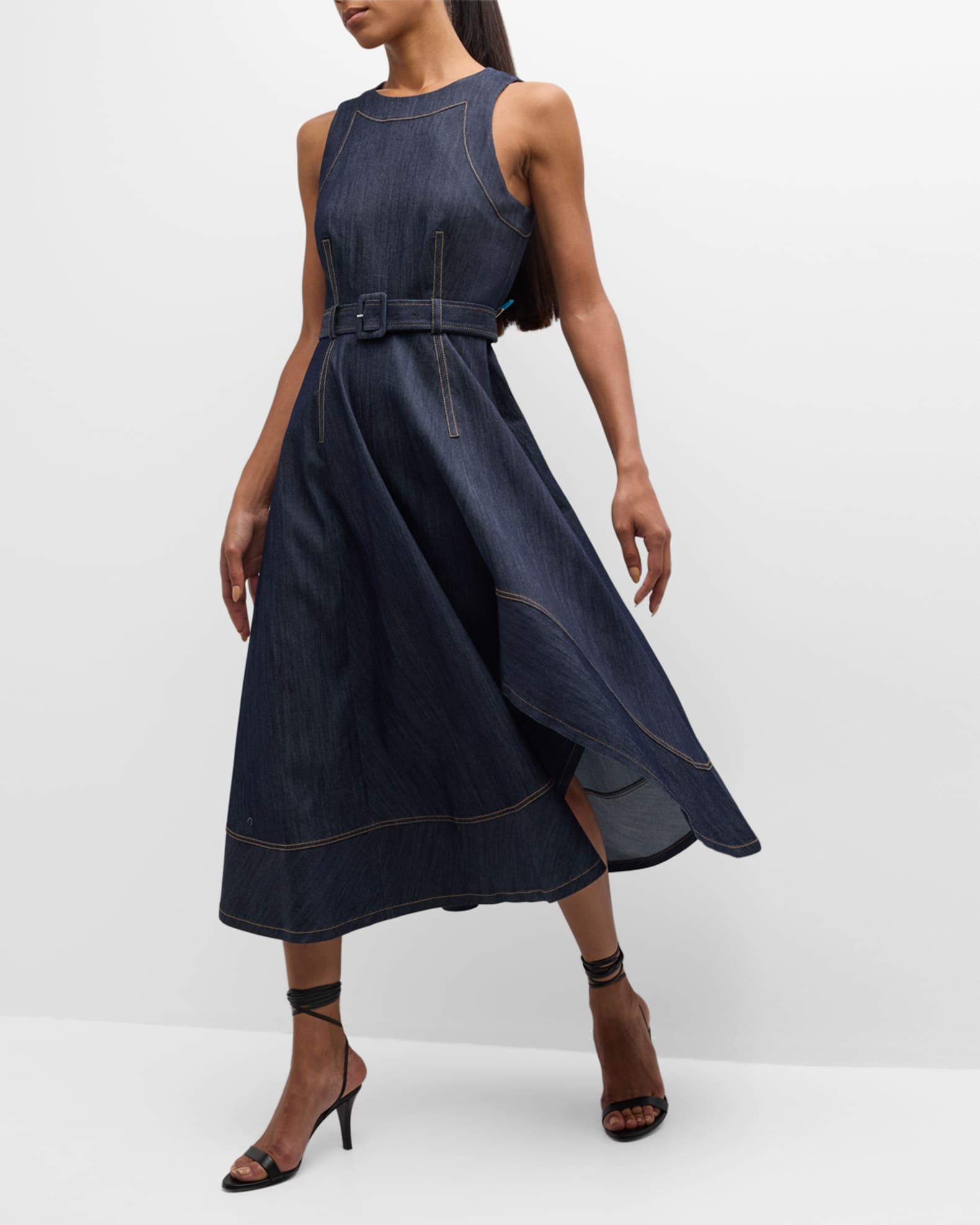 【正規品直輸入】 Sept a Cinq Zelda Midi Denim Sleeveless Asymmetric Belted その他