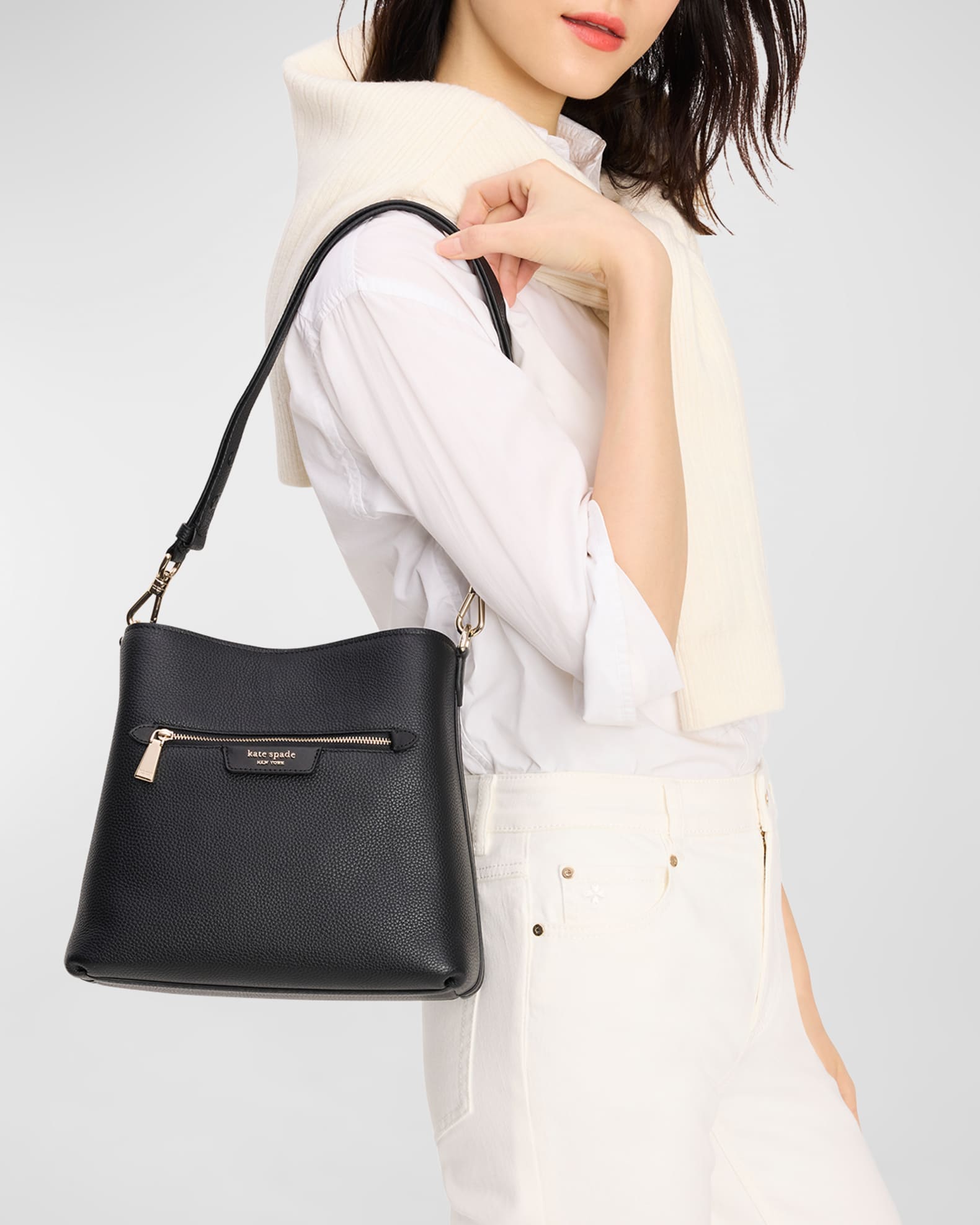 kate spade new york hudson pebbled leather shoulder bag Neiman Marcus