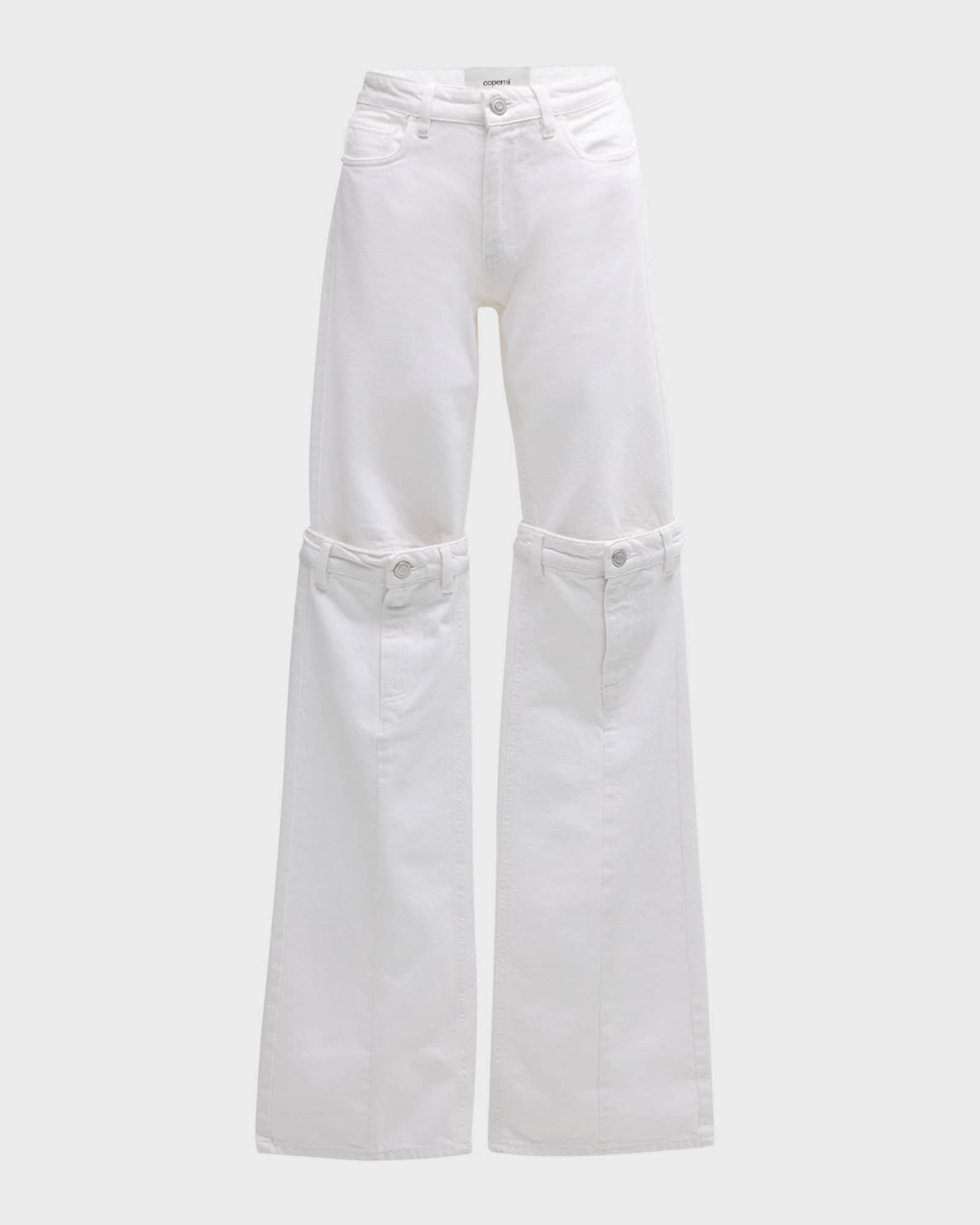 High-Rise Open Knee Flared Jeans 0