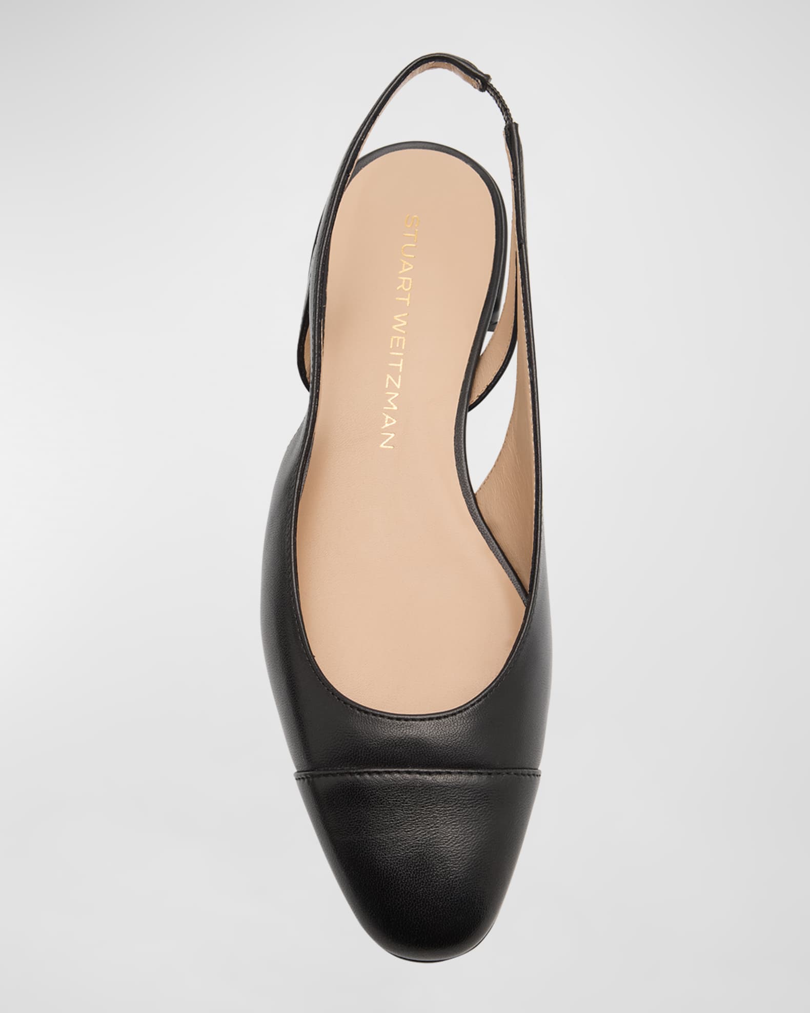 Leather slingback flat shoes top