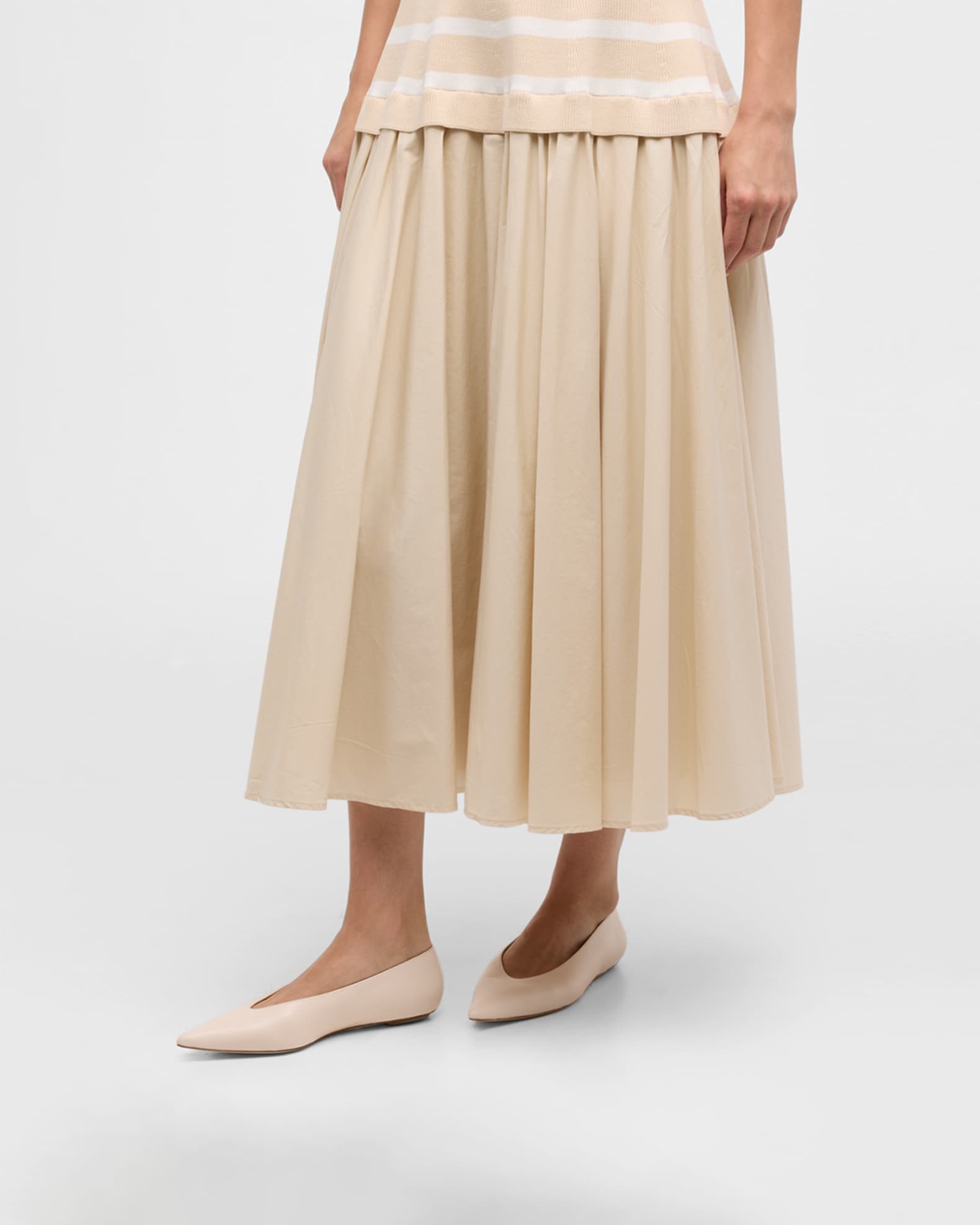 Lina Leather Point Toe Ballerina Flats