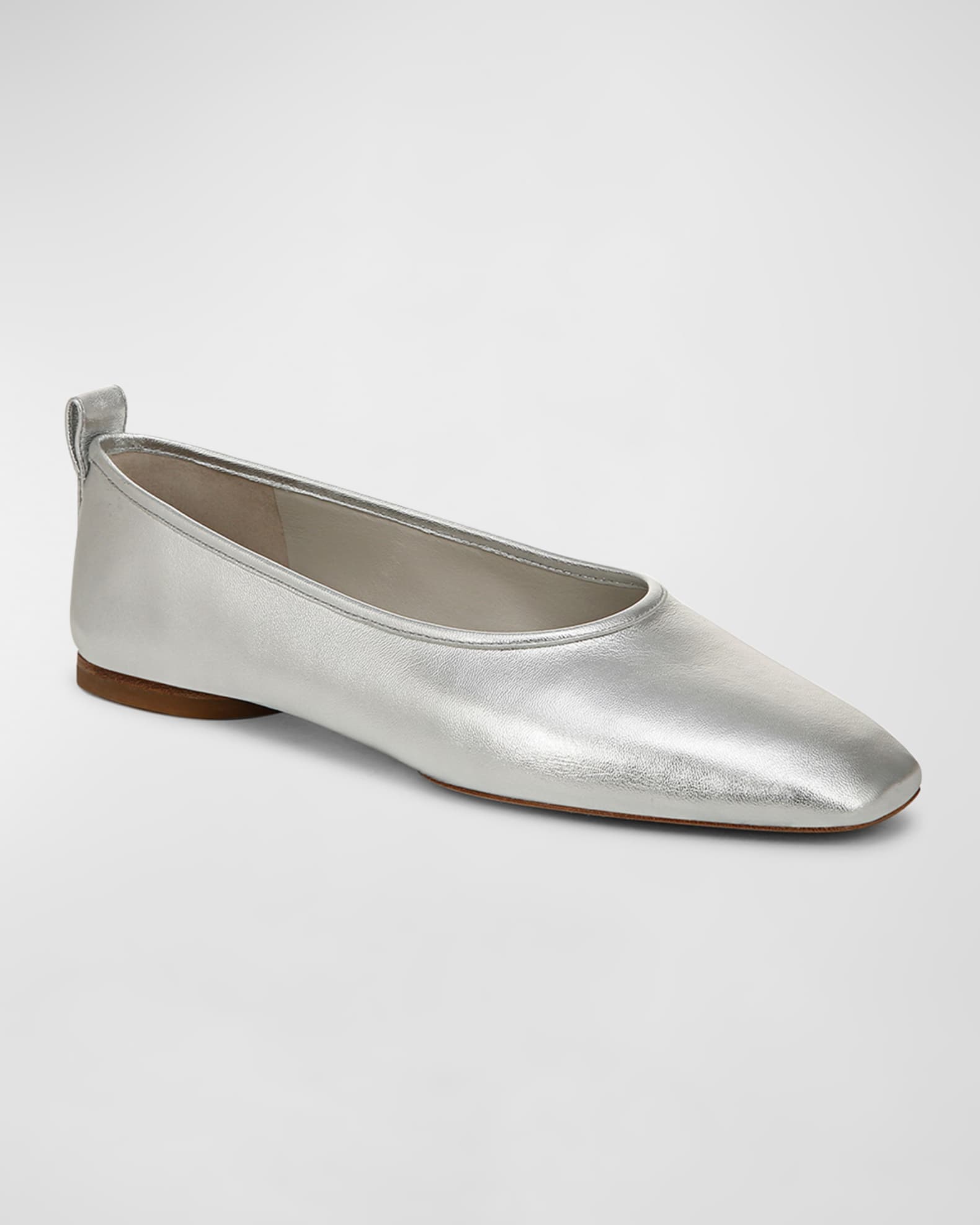 Vince Vivian Metallic Ballerina Flats | Neiman Marcus