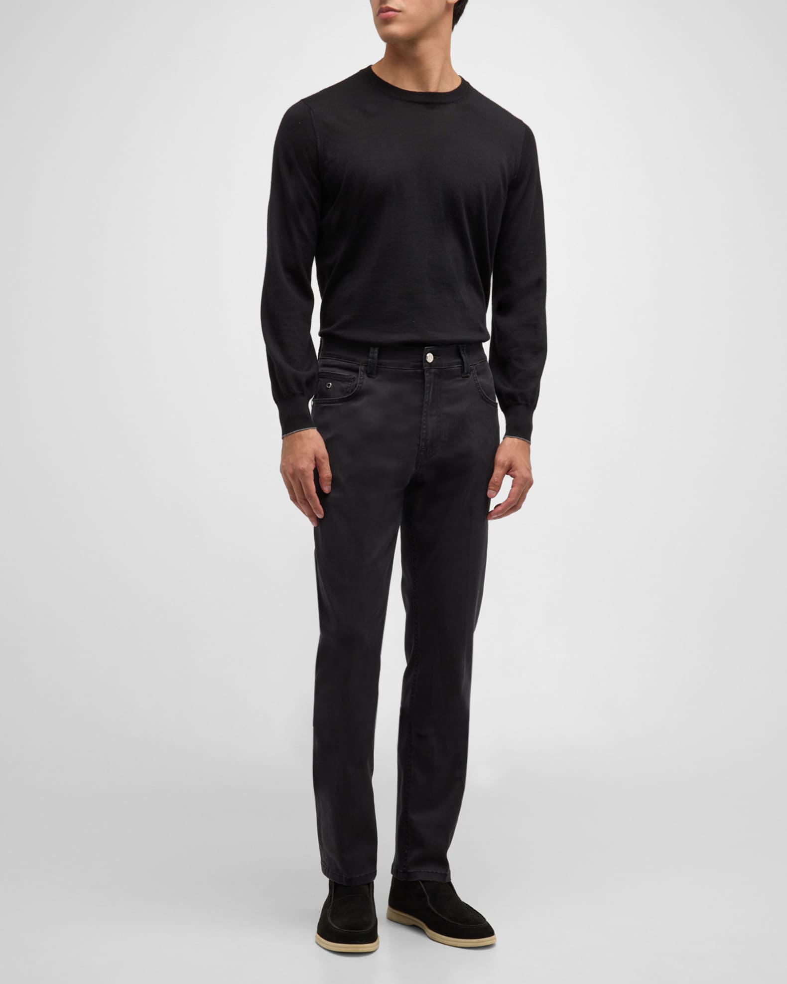 Men's Black-Wash Denim Jeans 1