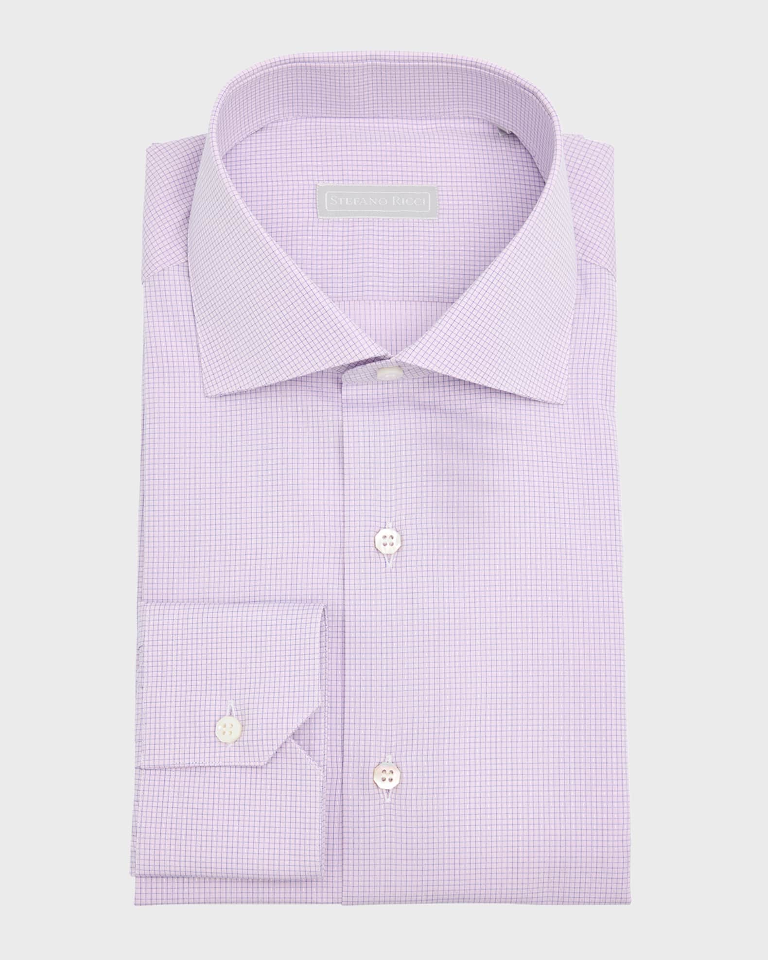 Stefano Ricci Men's Graph Check Dress Shirt