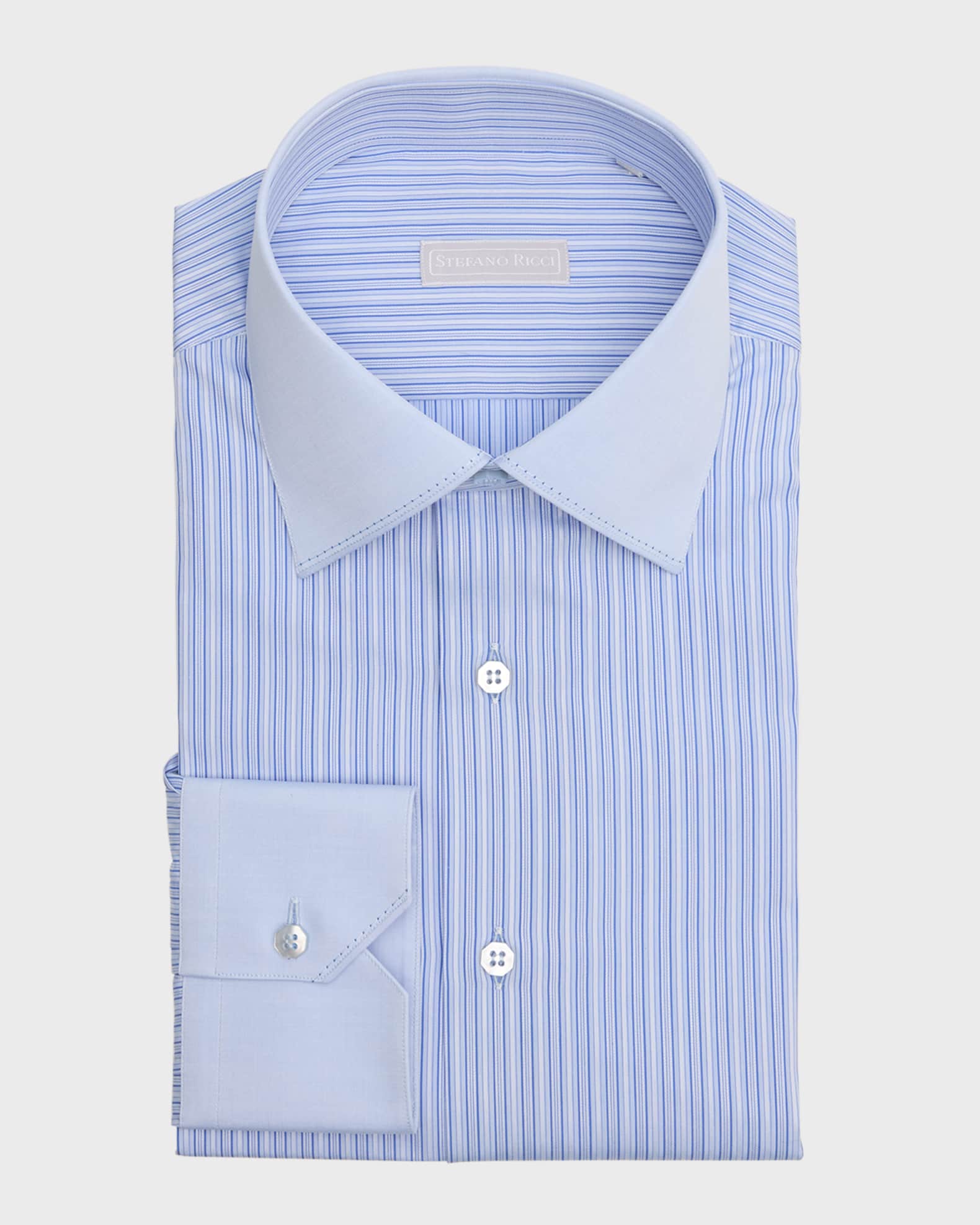 Men's Cotton Tonal Stripe Dress Shirt 0