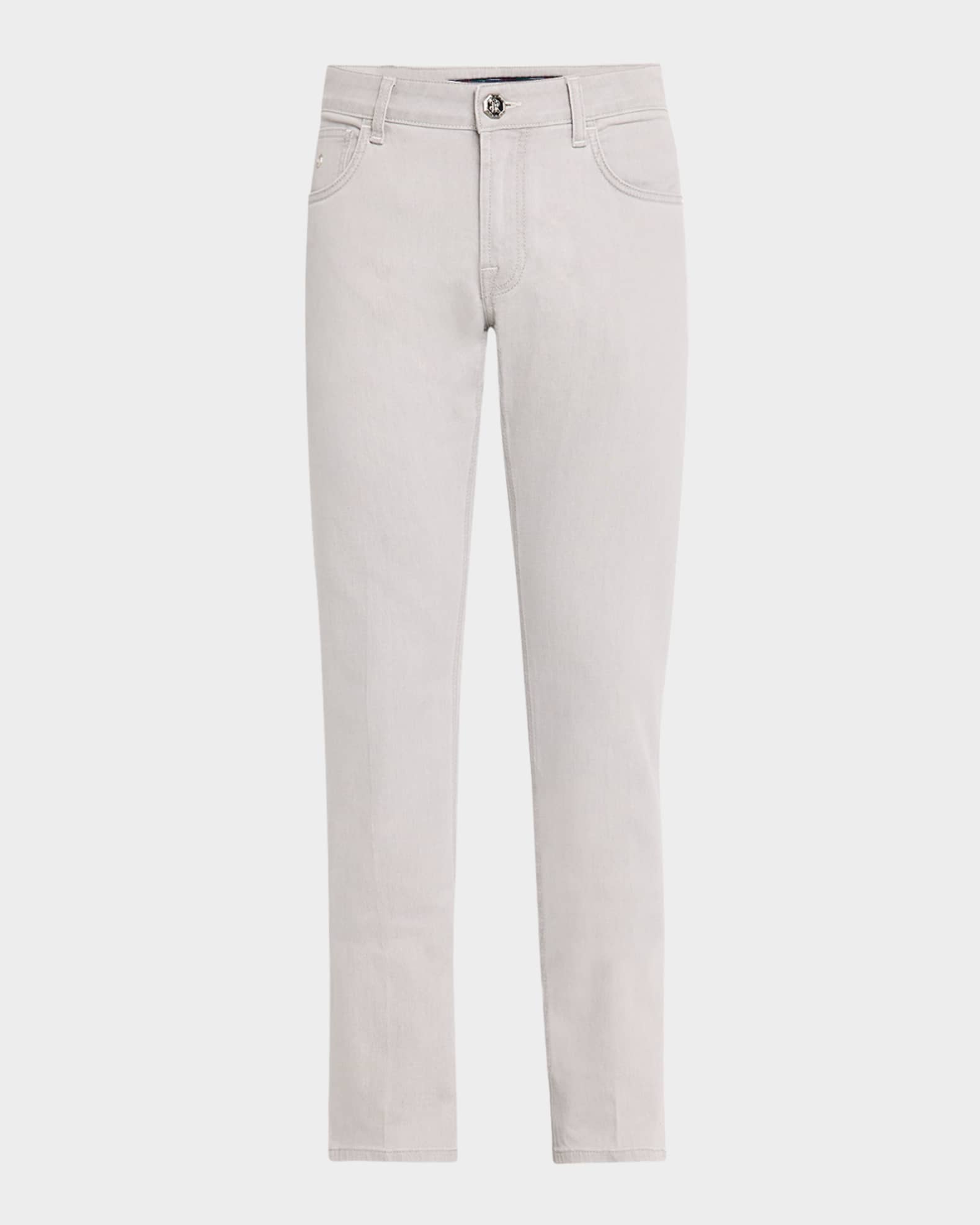 Men's Stone-Washed Denim Five-Pocket Pants 0