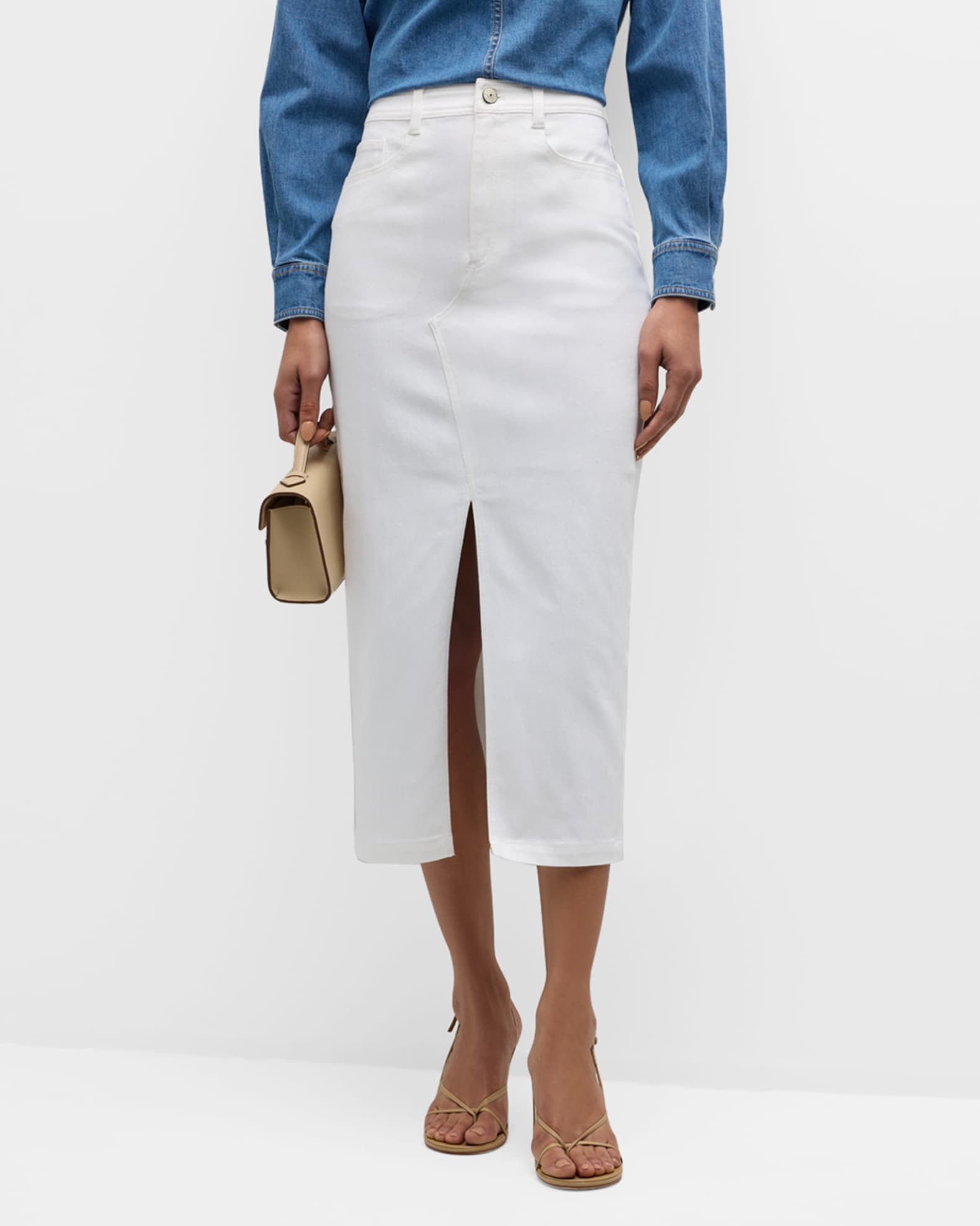 Cinq a Sept Tana Denim Pencil Midi Skirt