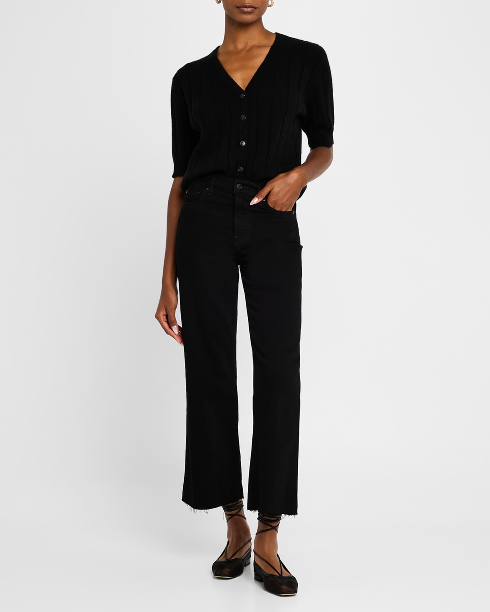 Cropped Alexa Jeans with Raw Hem 1