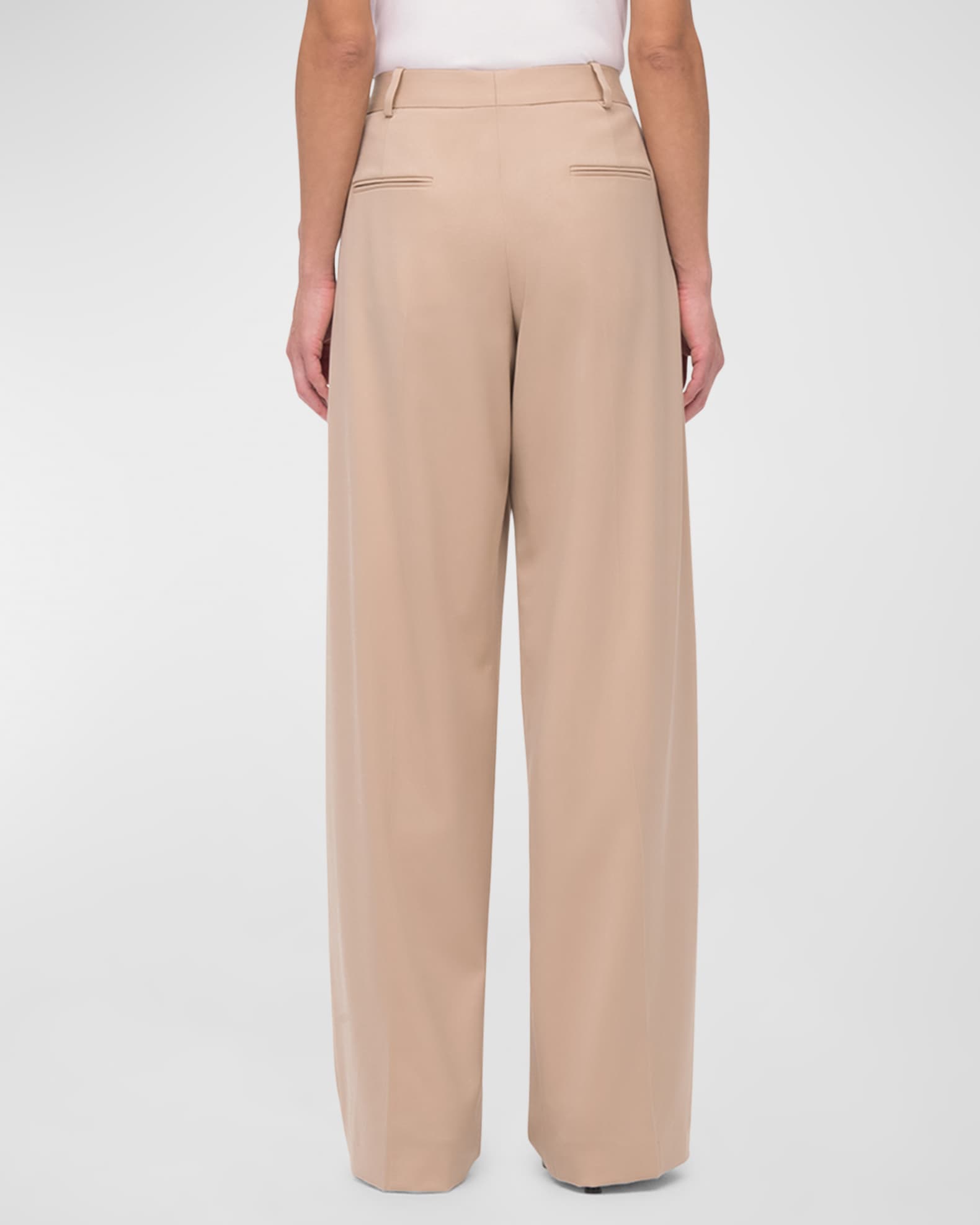 lownn PLEATED WIDE TROUSERSスラックス ベージュ 48