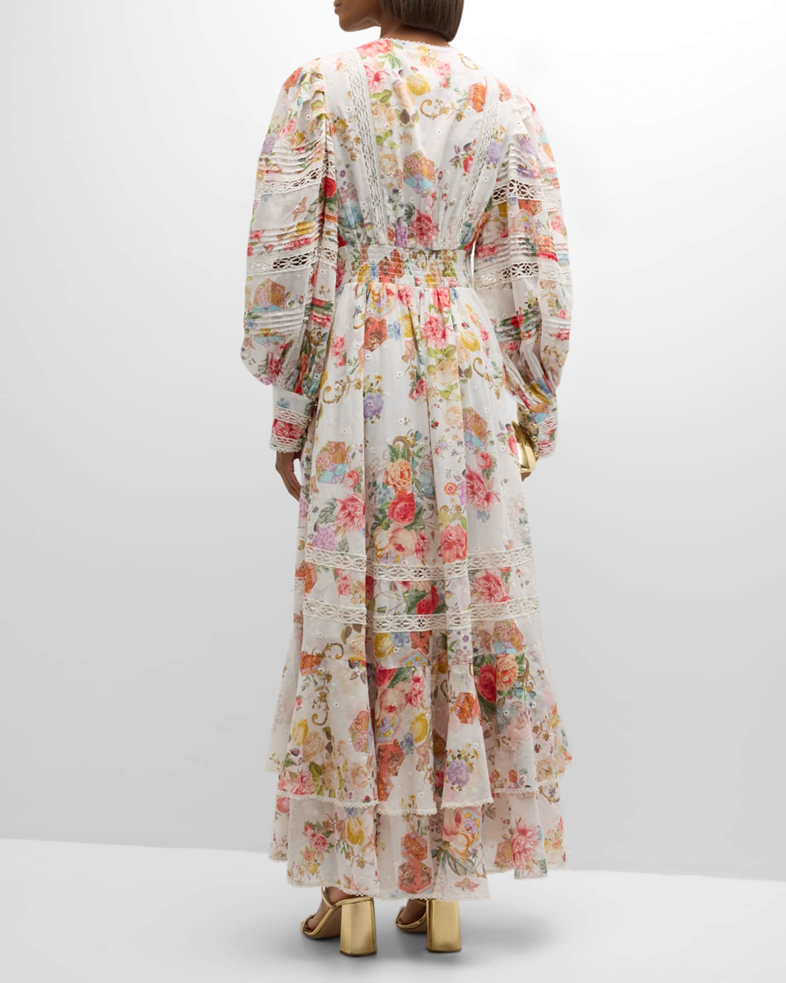 Camila Crochet Cotton Lace Button Maxi Dress