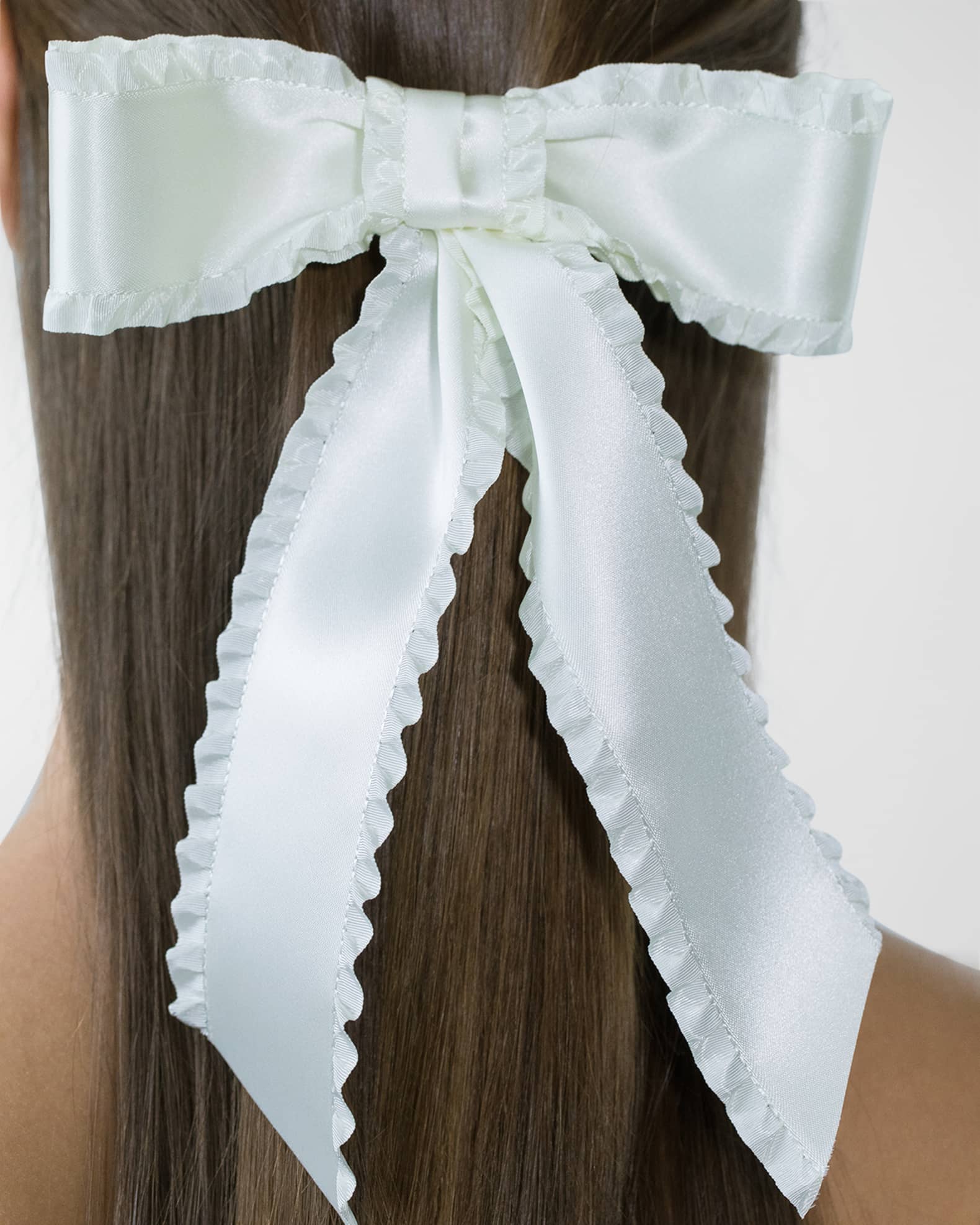 Harper Pleated Satin Bow Barrette  1