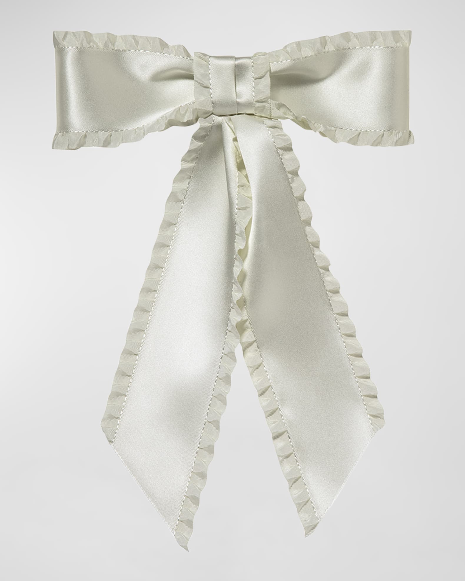 Harper Pleated Satin Bow Barrette  0