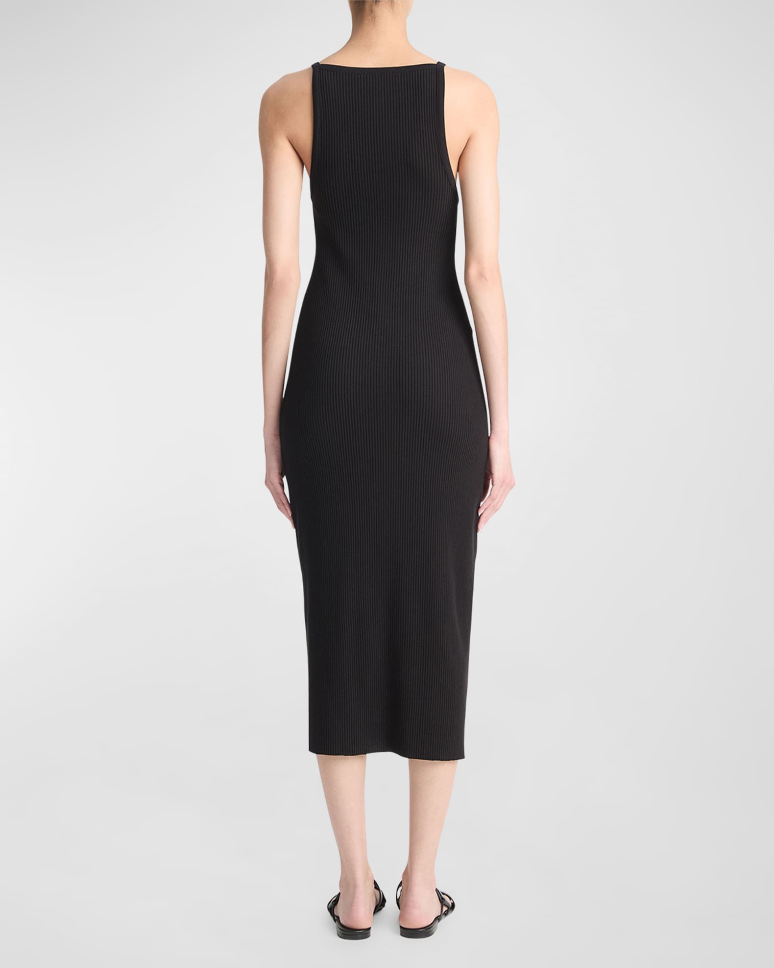 Vince Ribbed High Neck Midi Tank Dress Neiman Marcus
