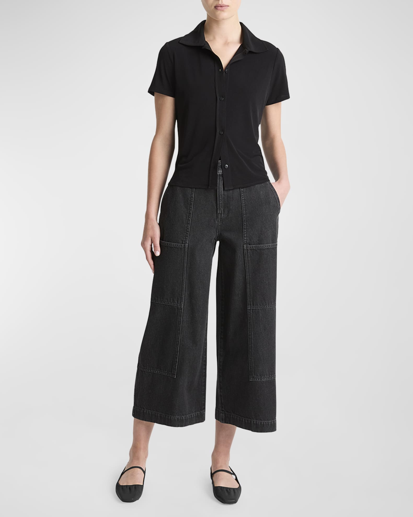 Short-Sleeve Button-Front Shirt 1