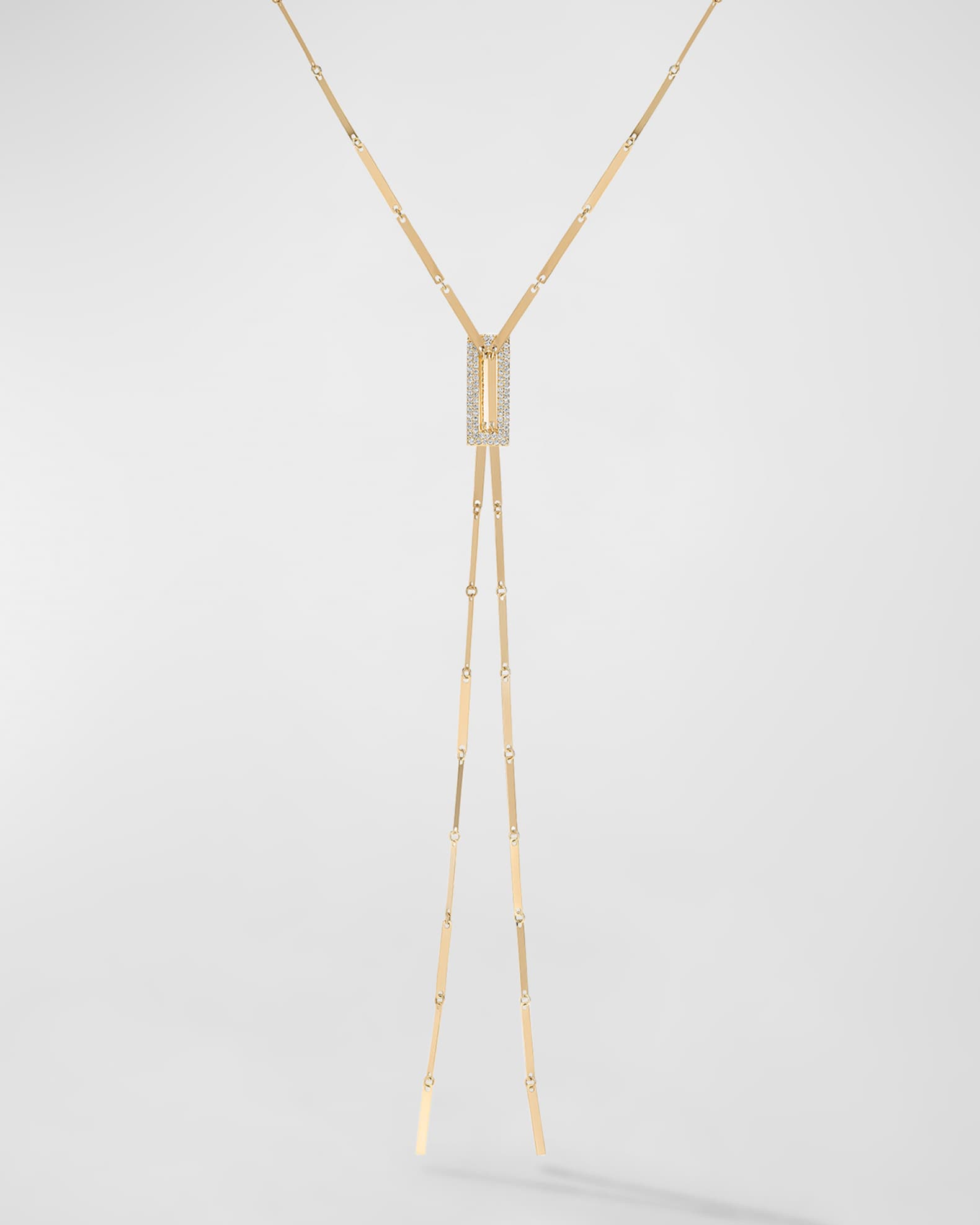 Flawless Open Tag Lariat on Laser Rectangle Chain 0