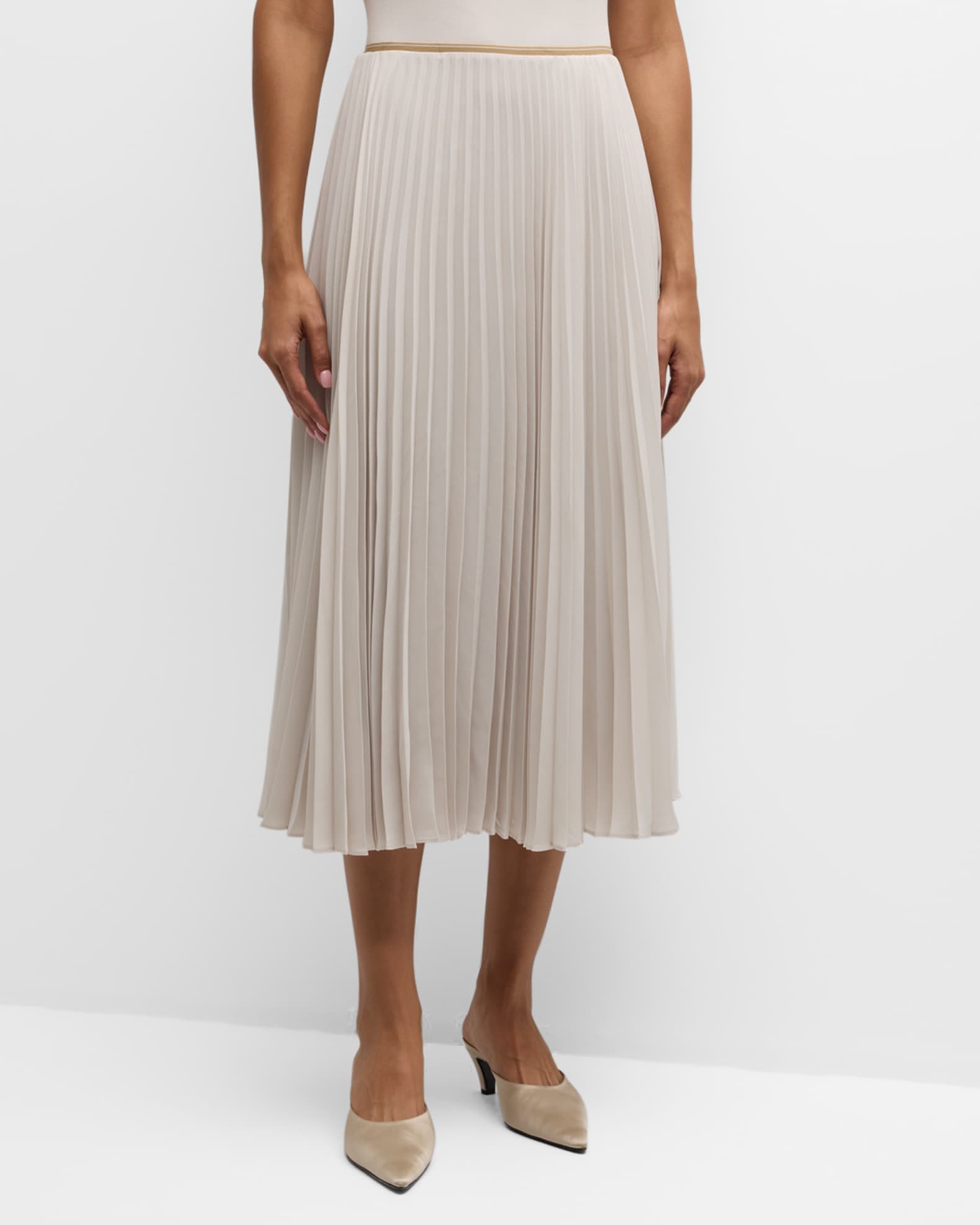Vince pleated wrap midi skirt top