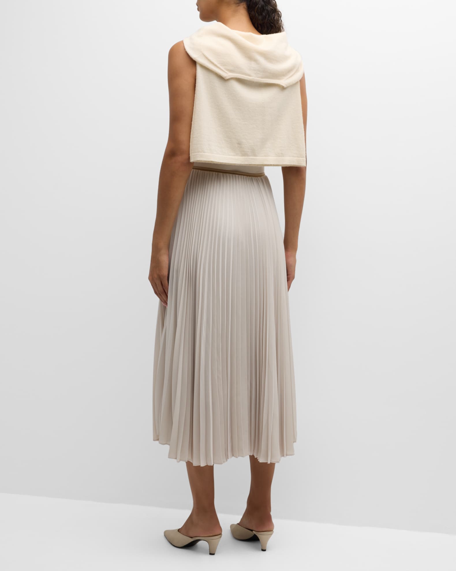Vince pleated wrap midi skirt hotsell