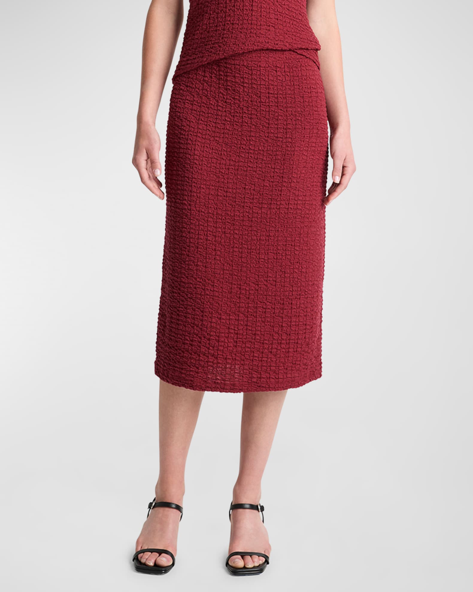 Smocked Midi Skirt 0