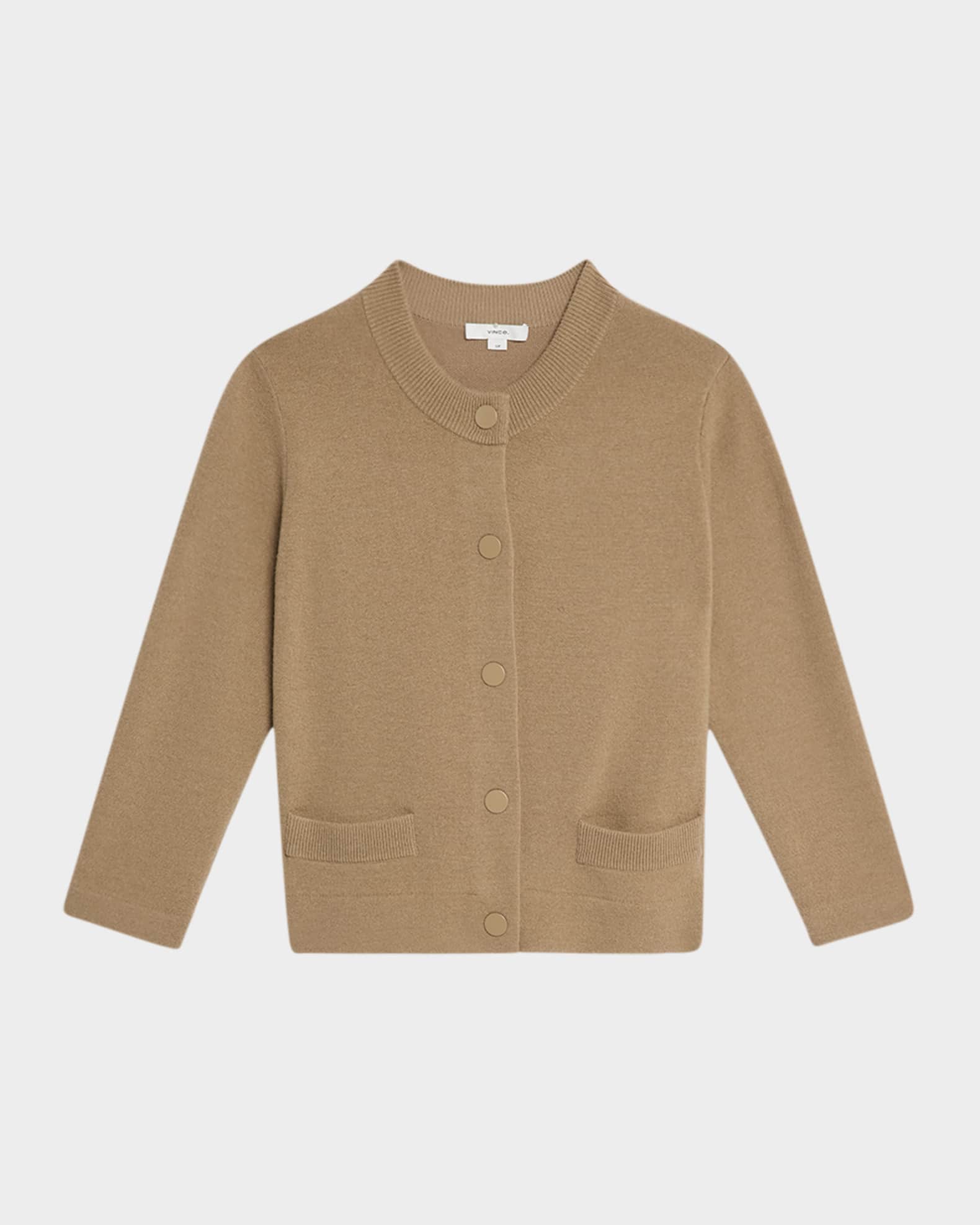 Wool and Cashmere Shrunken Snap Cardigan 0