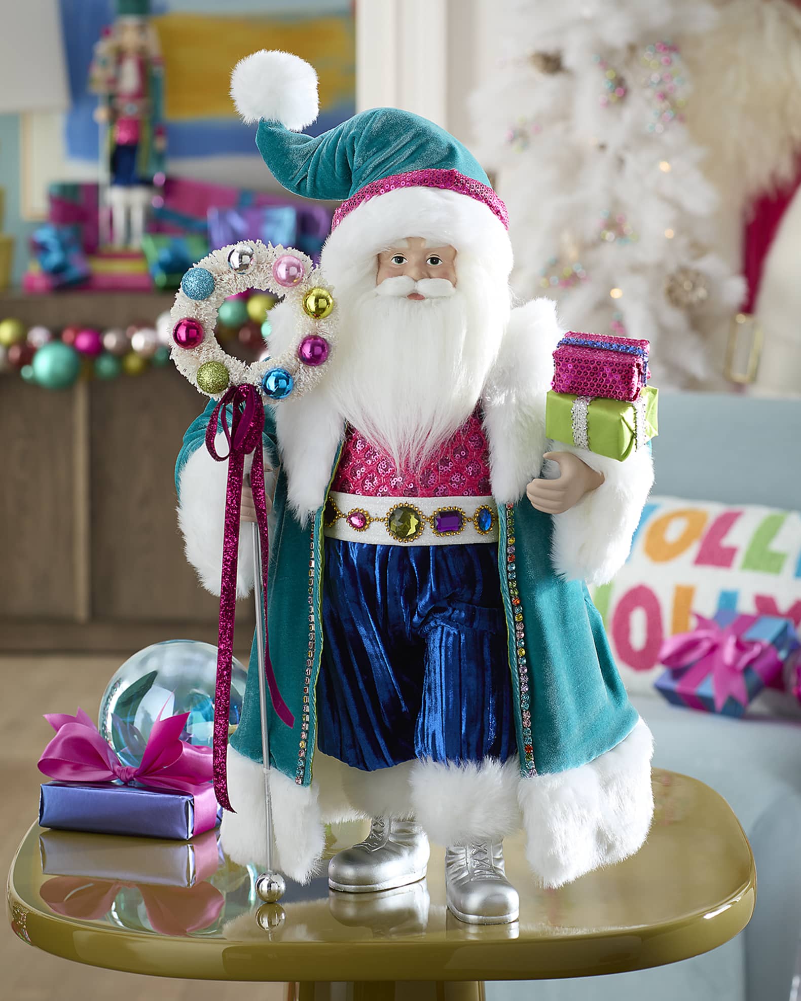 Neiman Marcus 18" Bright Holiday Santa Neiman Marcus