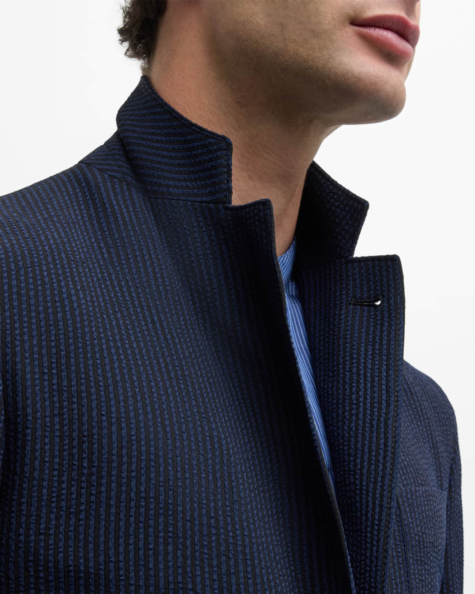 Giorgio Armani Men's Pinstripe Seersucker Sport Coat | Neiman Marcus