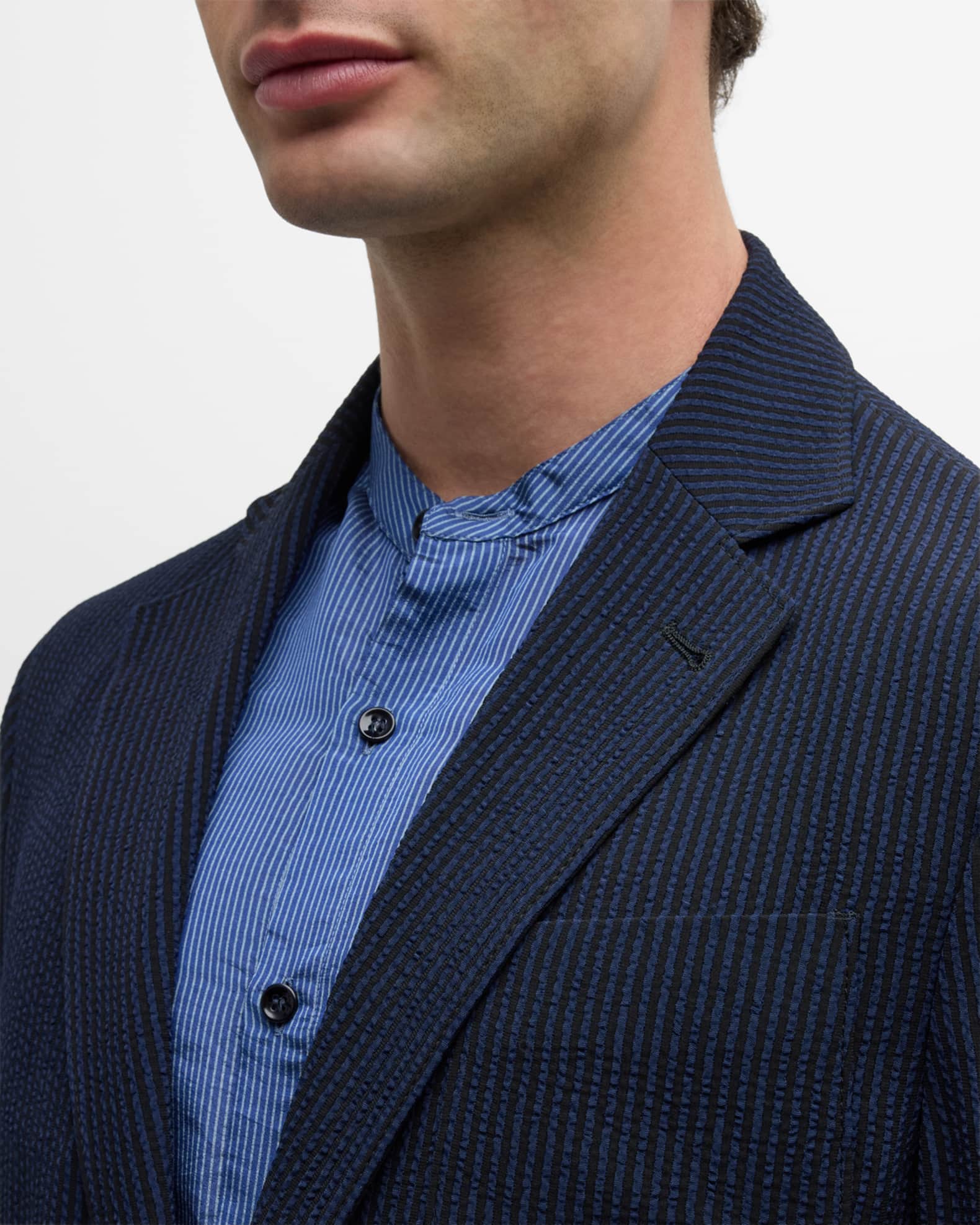 Giorgio Armani Men's Pinstripe Seersucker Sport Coat | Neiman Marcus