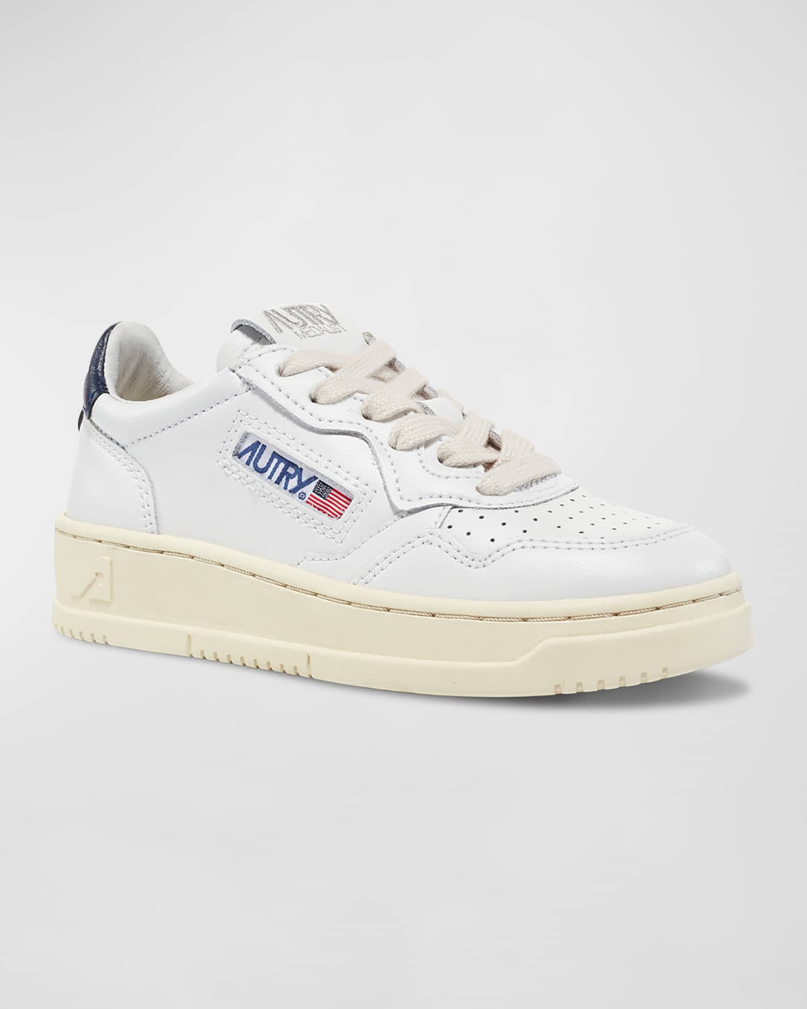 Kid's Medalist Low-Top Bicolor Leather Sneakers, Toddlers/Kids 1