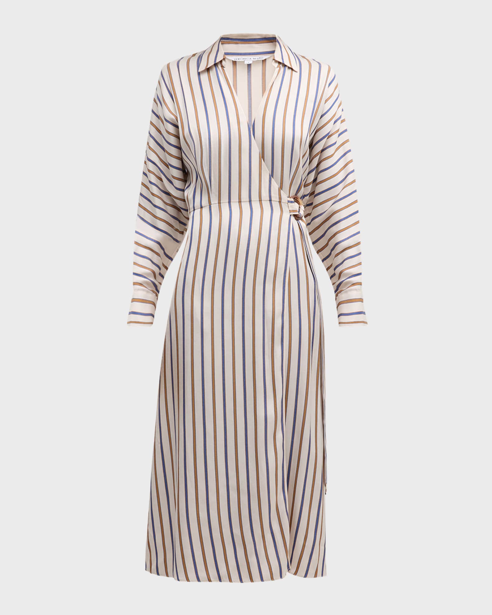 Veronica Beard Noor Striped Wrap Dress