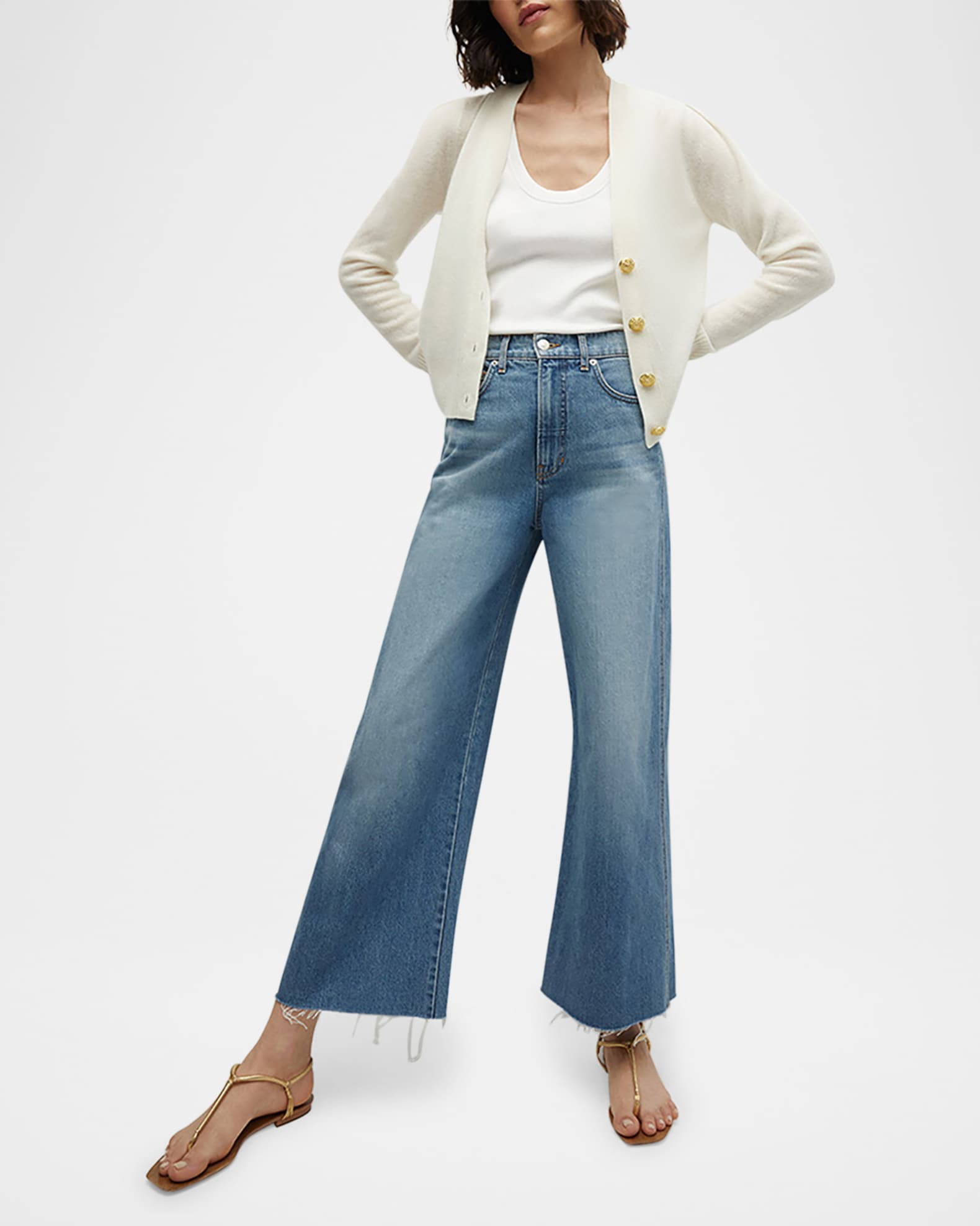 Solene Button-Down Cashmere Cardigan 1