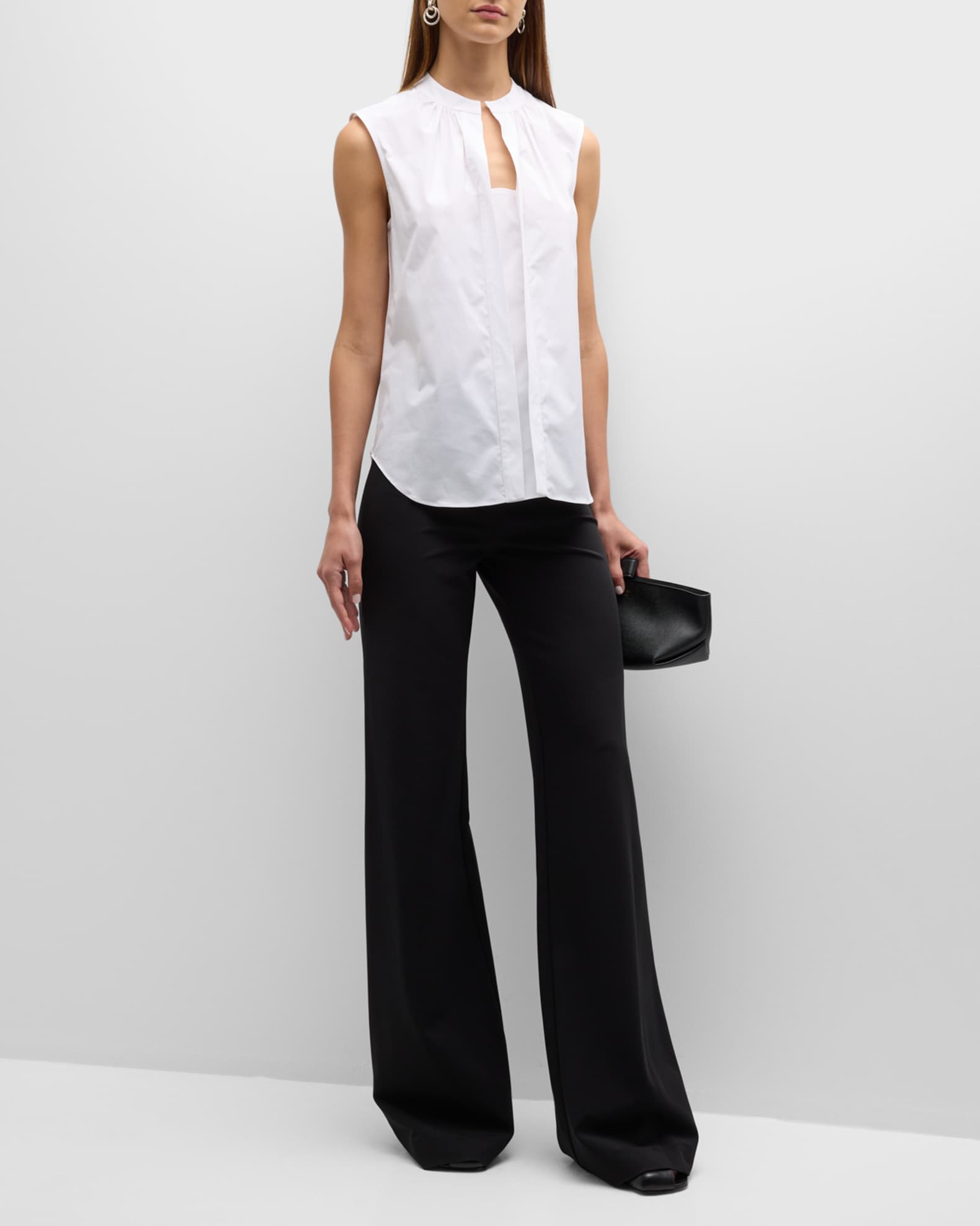 Olympia Sleeveless Cotton Poplin Blouse 1