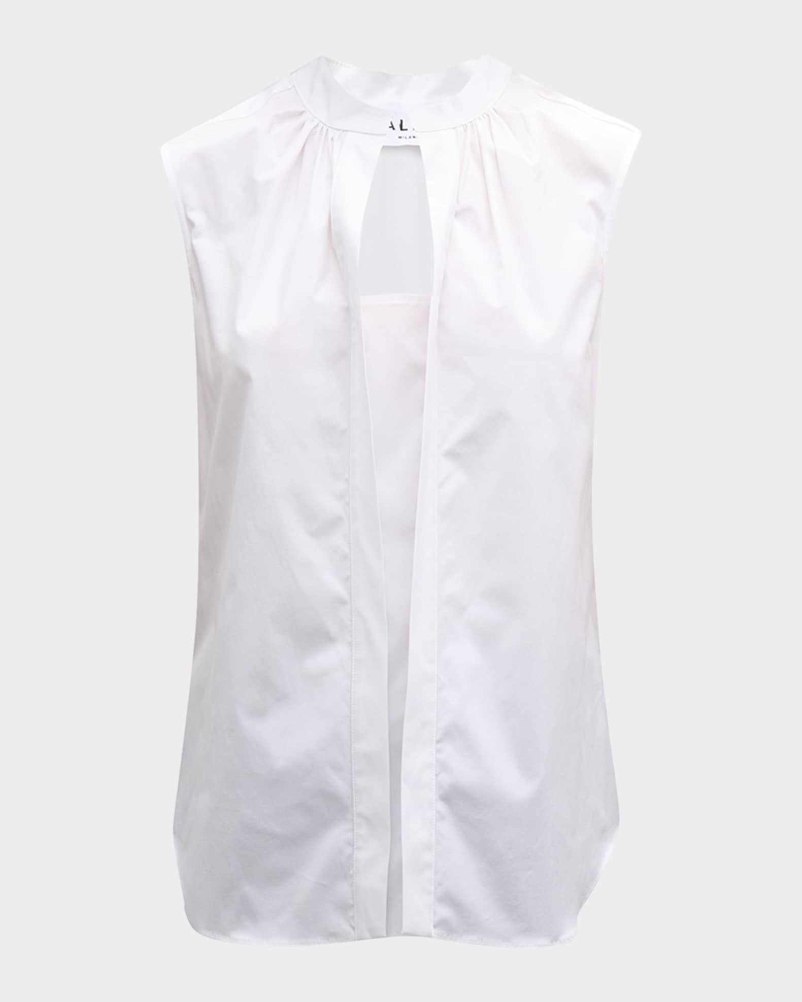 Olympia Sleeveless Cotton Poplin Blouse 0