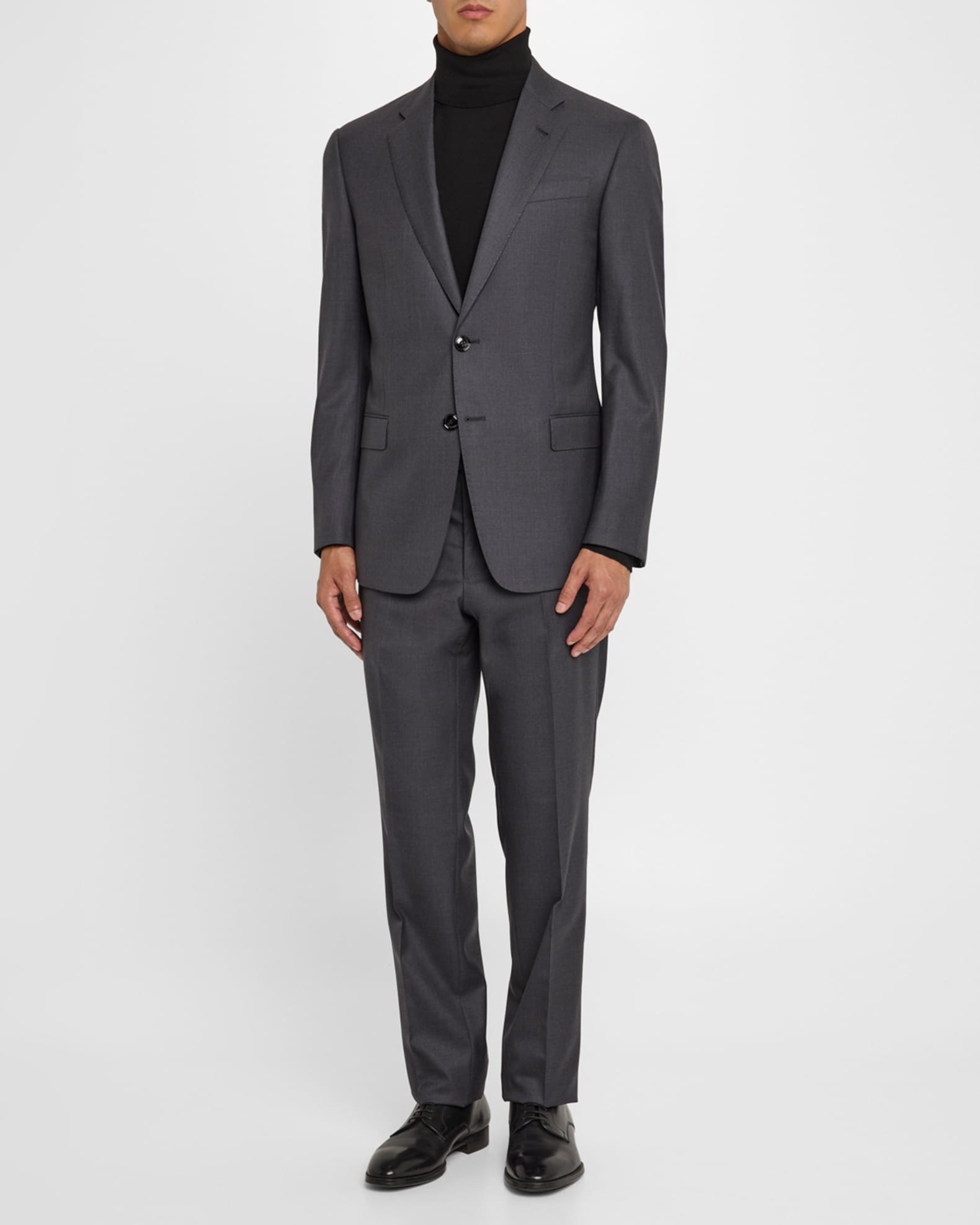 Giorgio Armani ダークグレー スーツ Giorgio Armani Mne's Basic Wool Two-Piece Suit | Neiman Marcus
