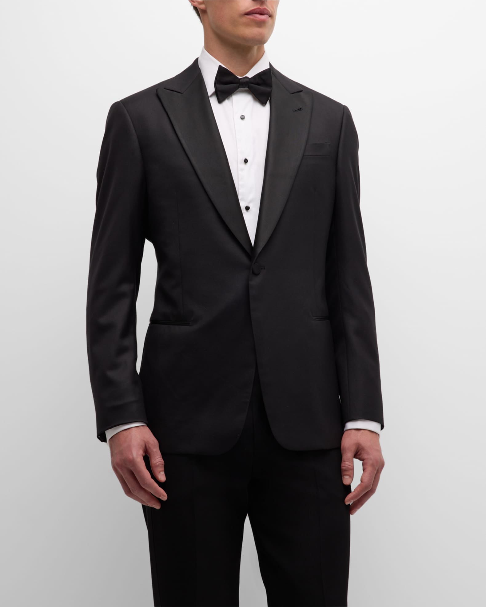 Men's Wool Satin-Lapel Two-Piece Tuxedo Set