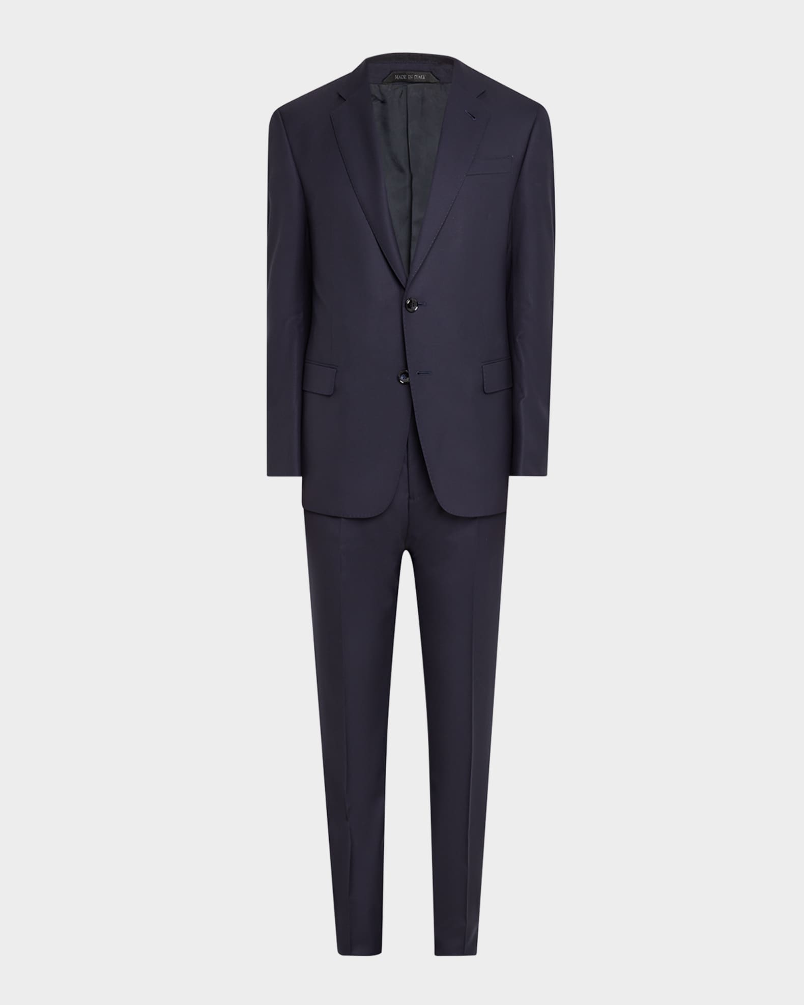 Men's Solid Wool Suit 0