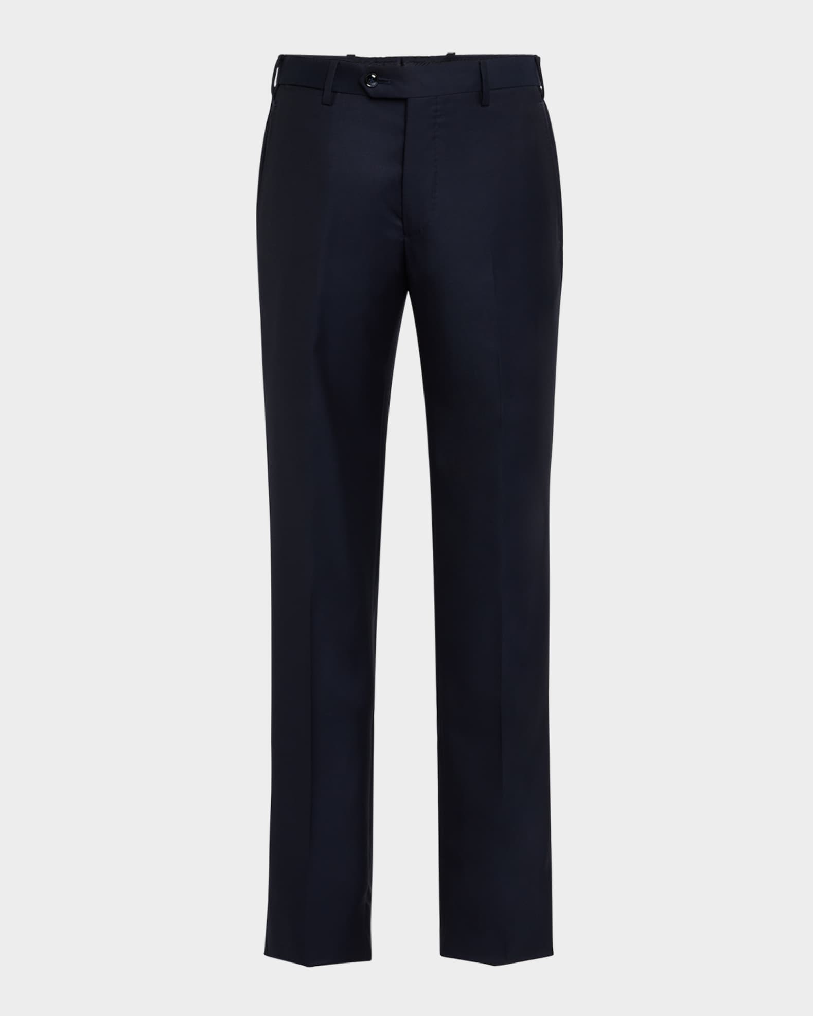 Giorgio Armani Men's Flat-Front Twill Trousers | Neiman Marcus