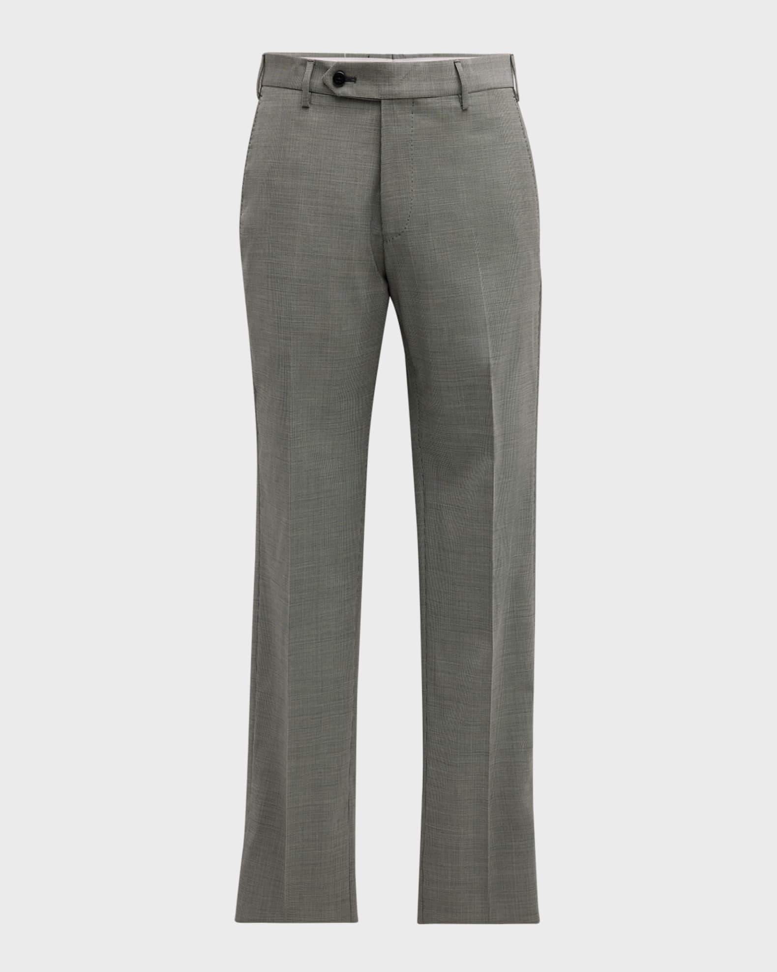 Zanella Men's Devon Wool Serge Houndstooth Trousers | Neiman