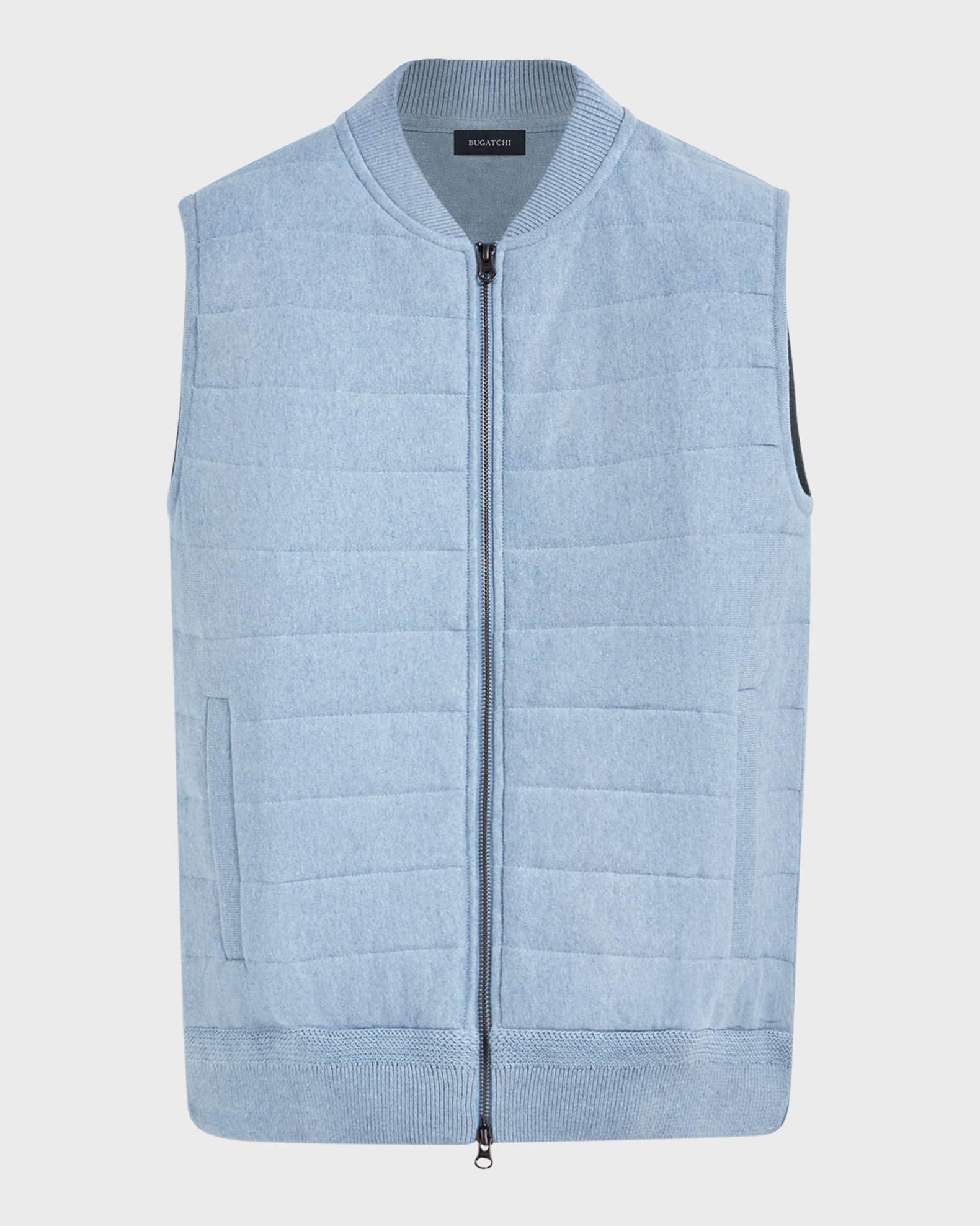 Men's Cotton Full-Zip Sweater Vest 0