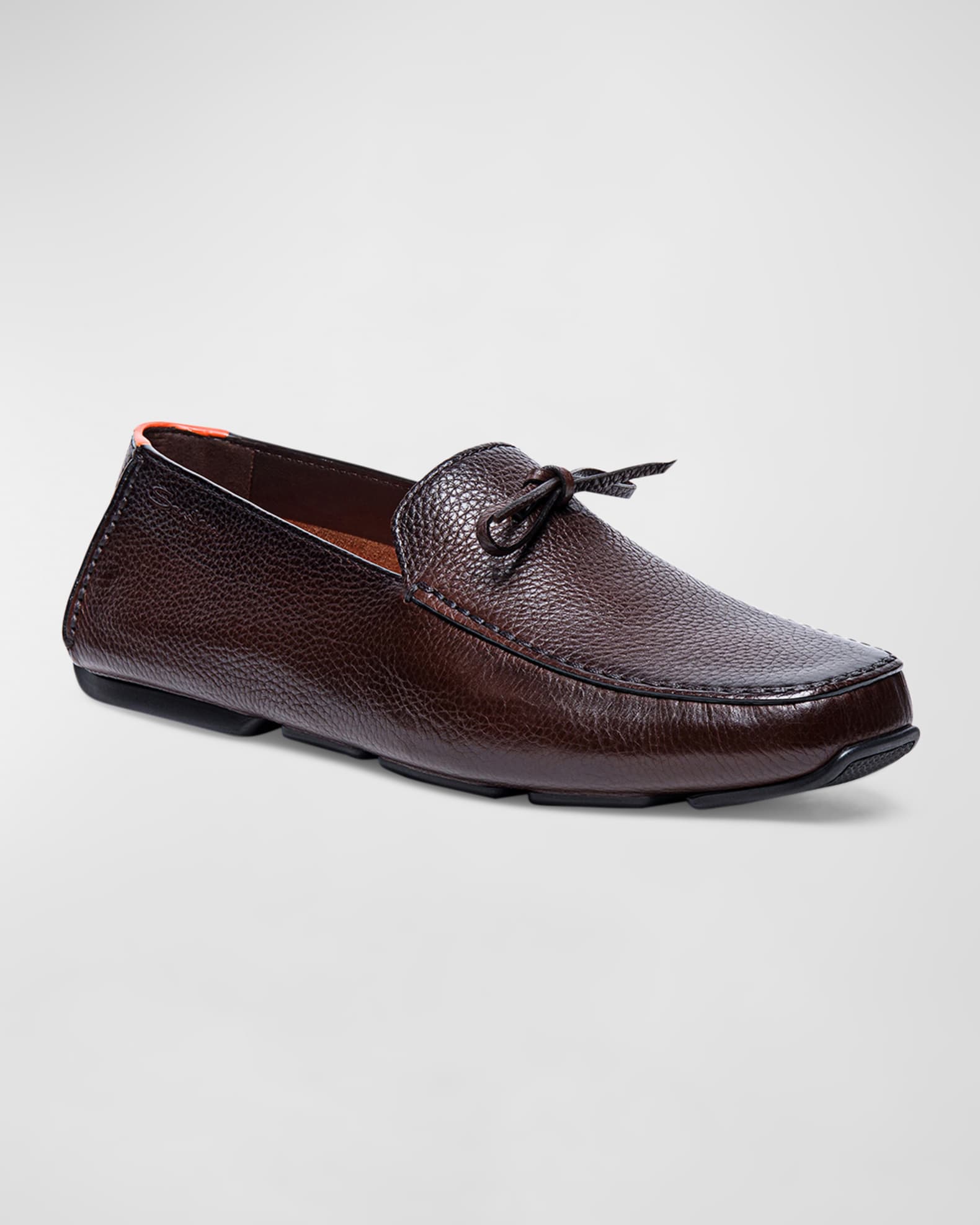 Men's Havana Grained Leather Drivers 1