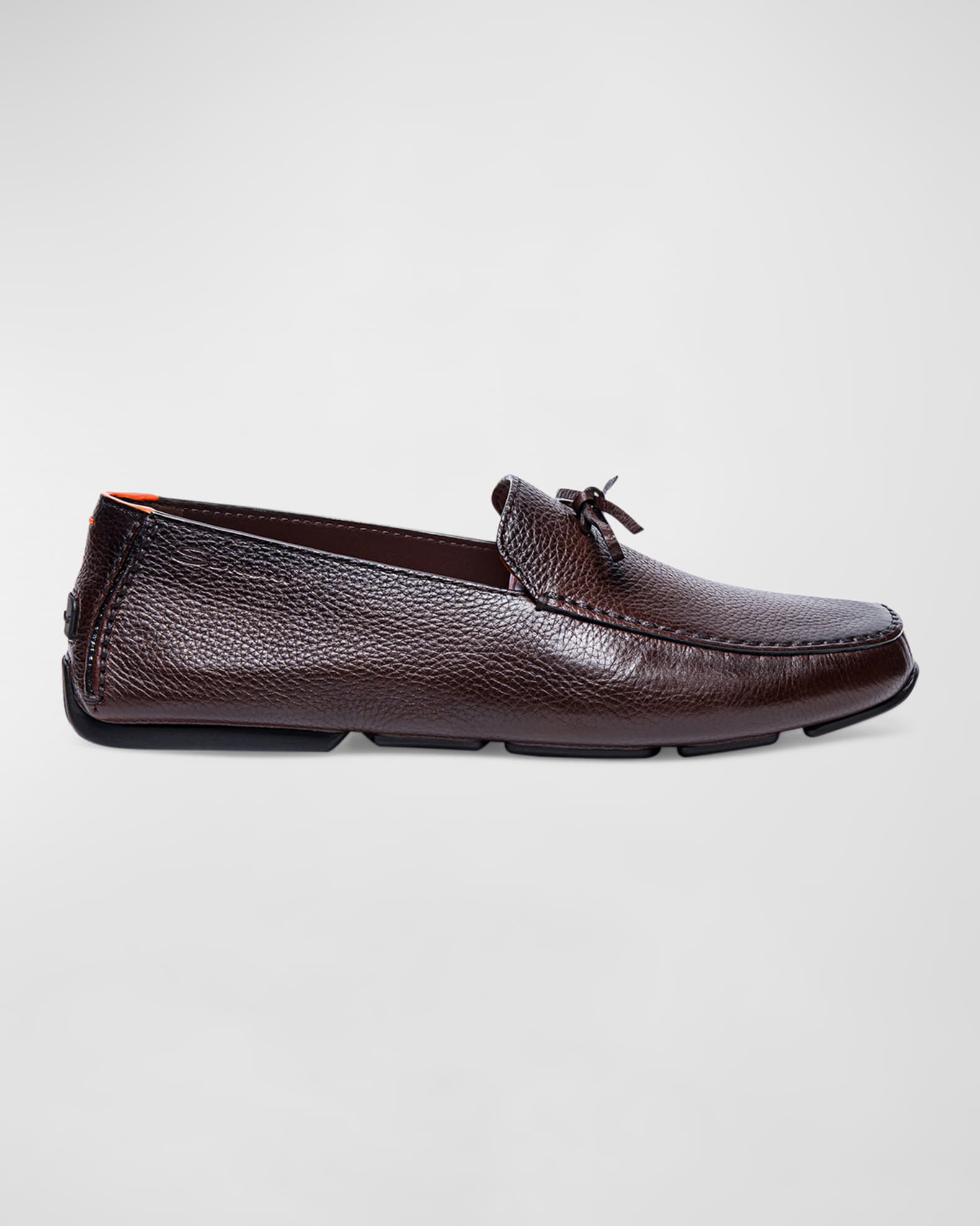 Santoni perforated leather loafers - Brown