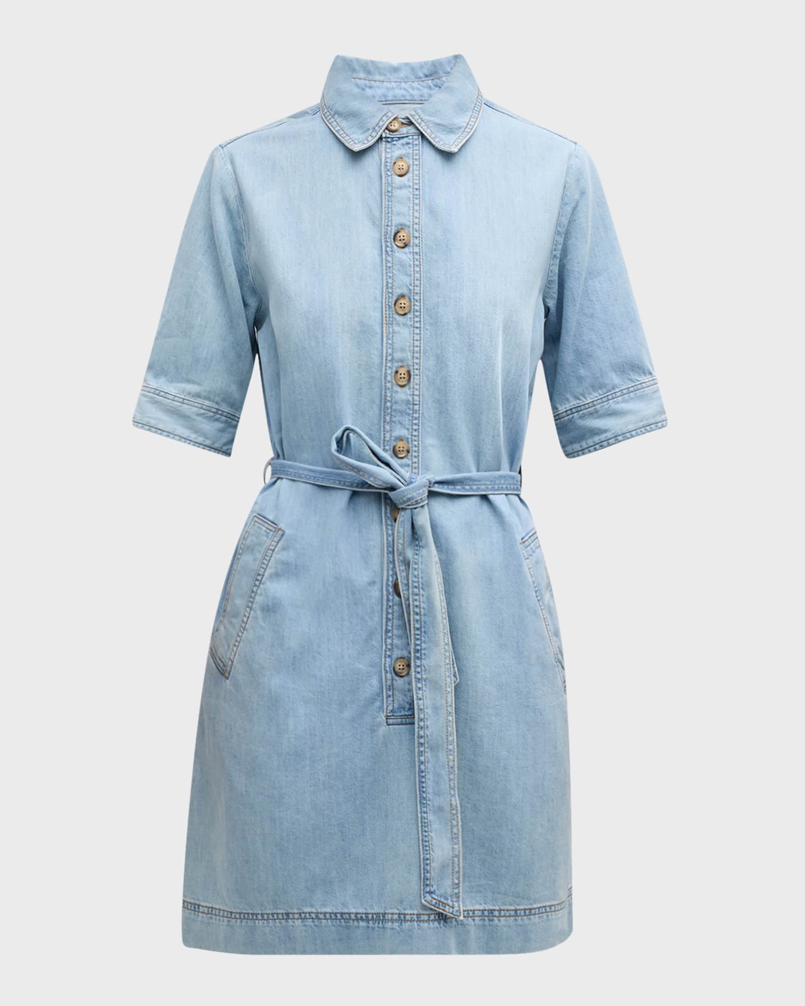Belted Denim Shirtdress
